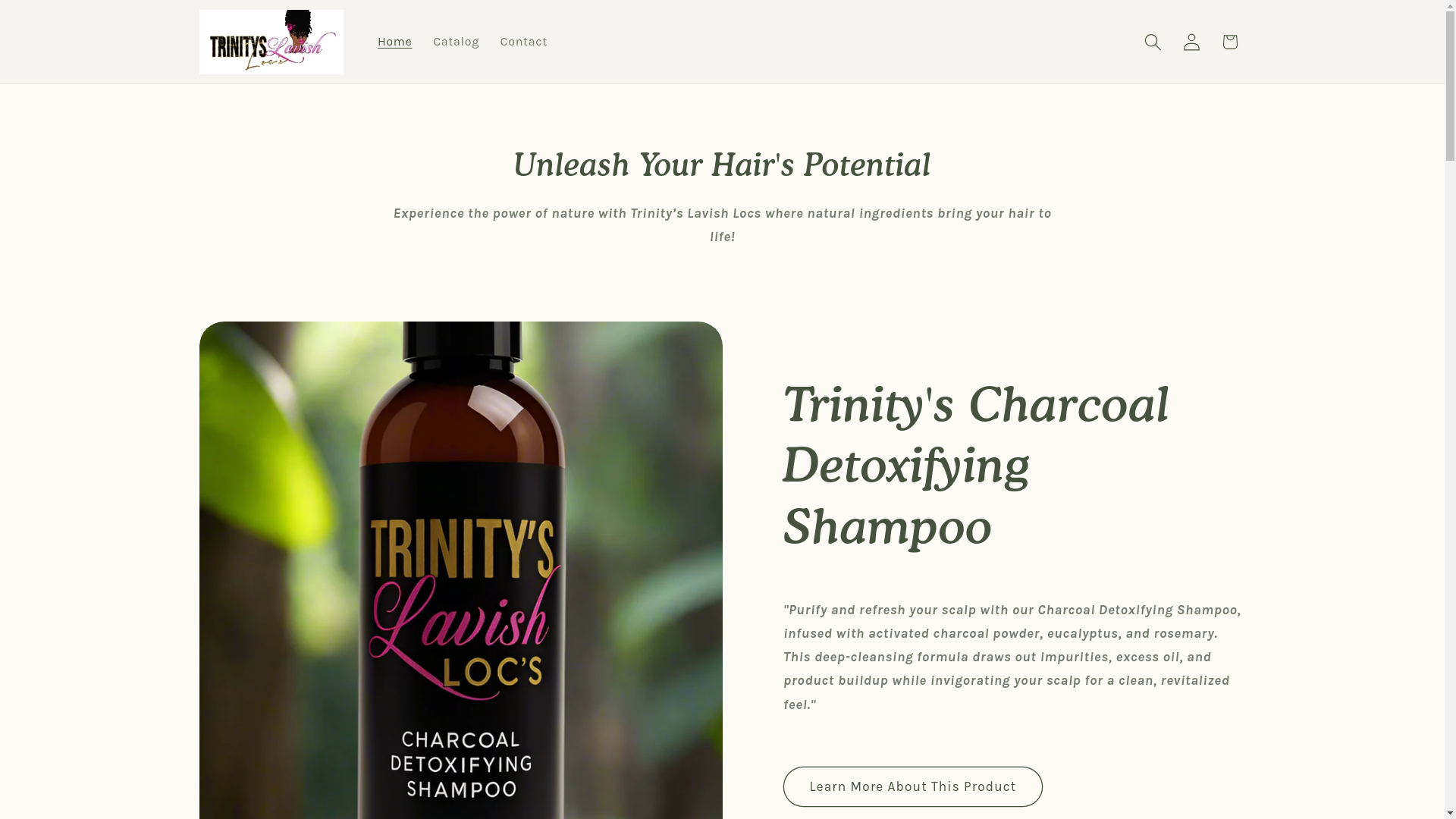 website screenshot of https://trinityslavishlocs.store/