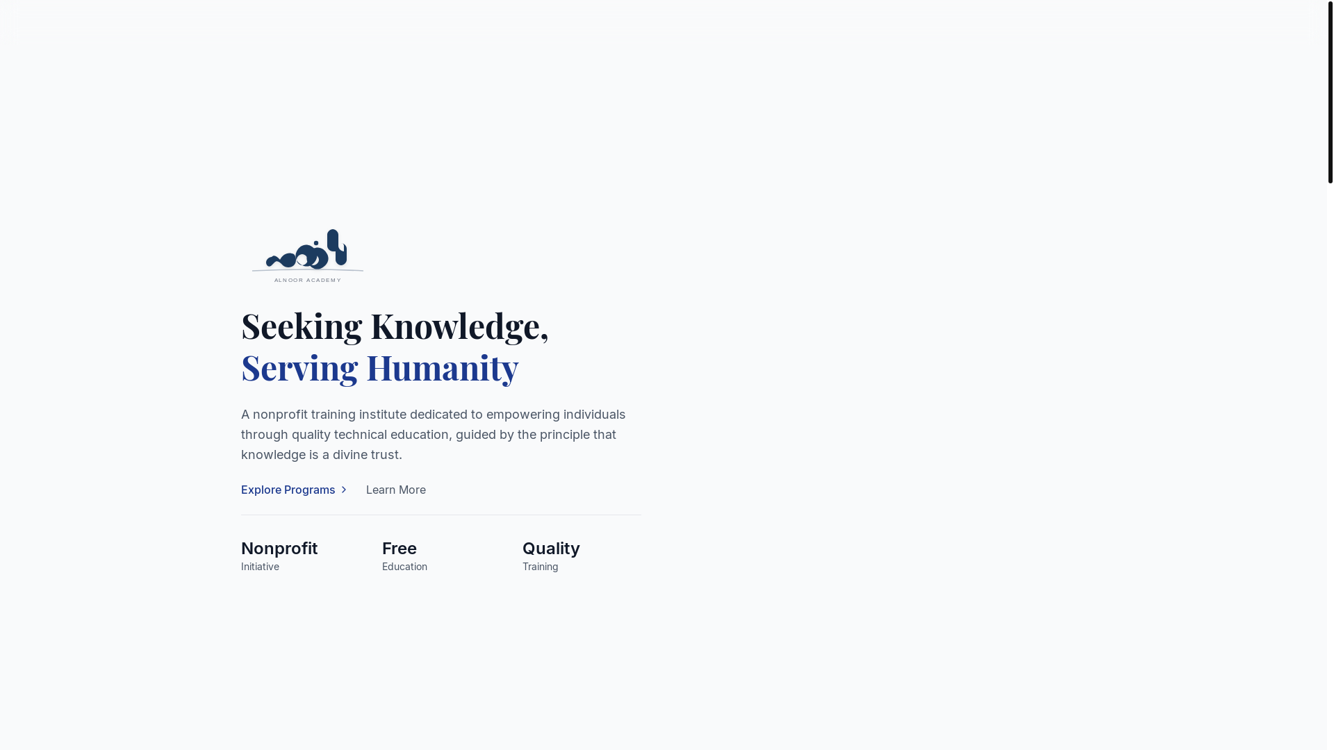 website screenshot of https://alnoor-academy.pages.dev/