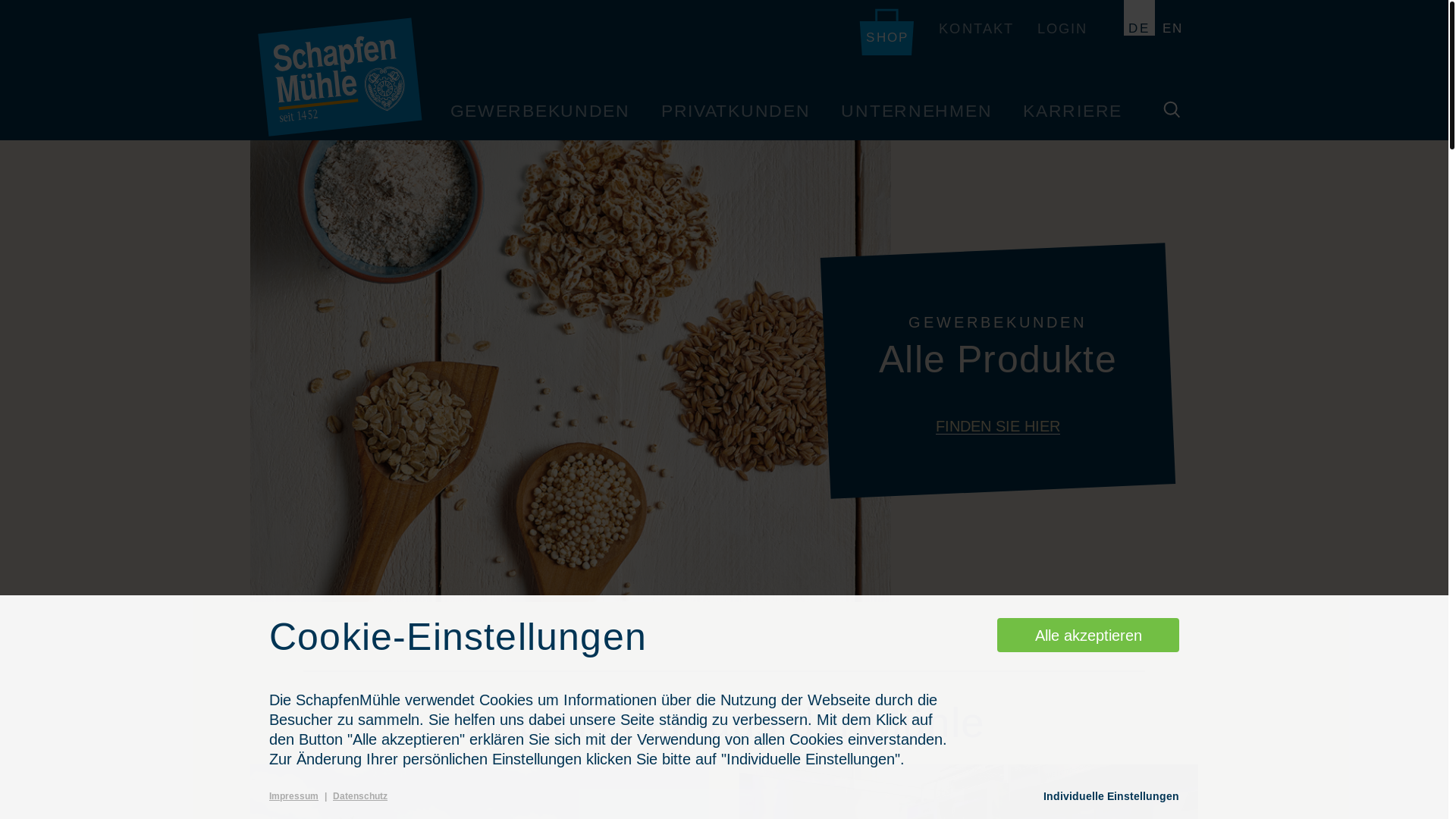 website screenshot of https://schapfenmuehle.de/