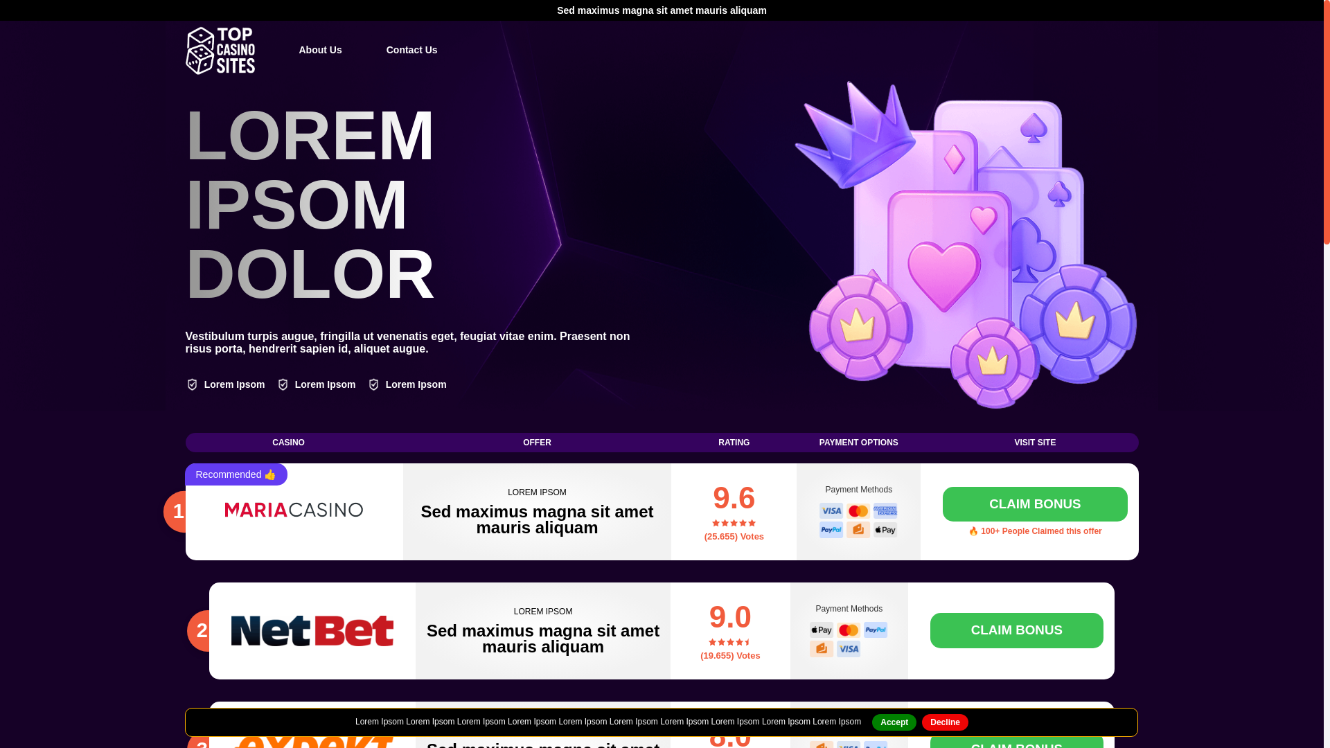 website screenshot of https://frtopcasinosites.com/