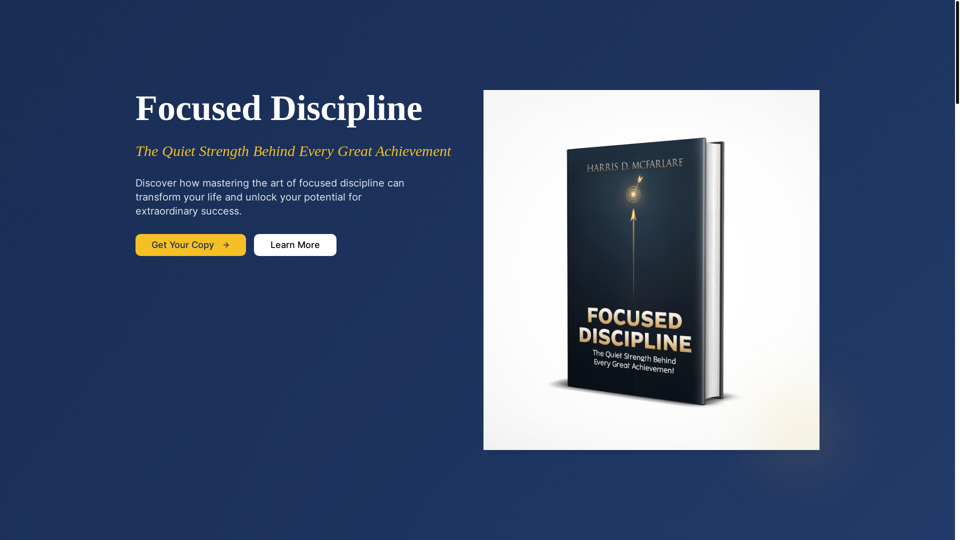 website screenshot of https://focuseddisciplinebook.com/