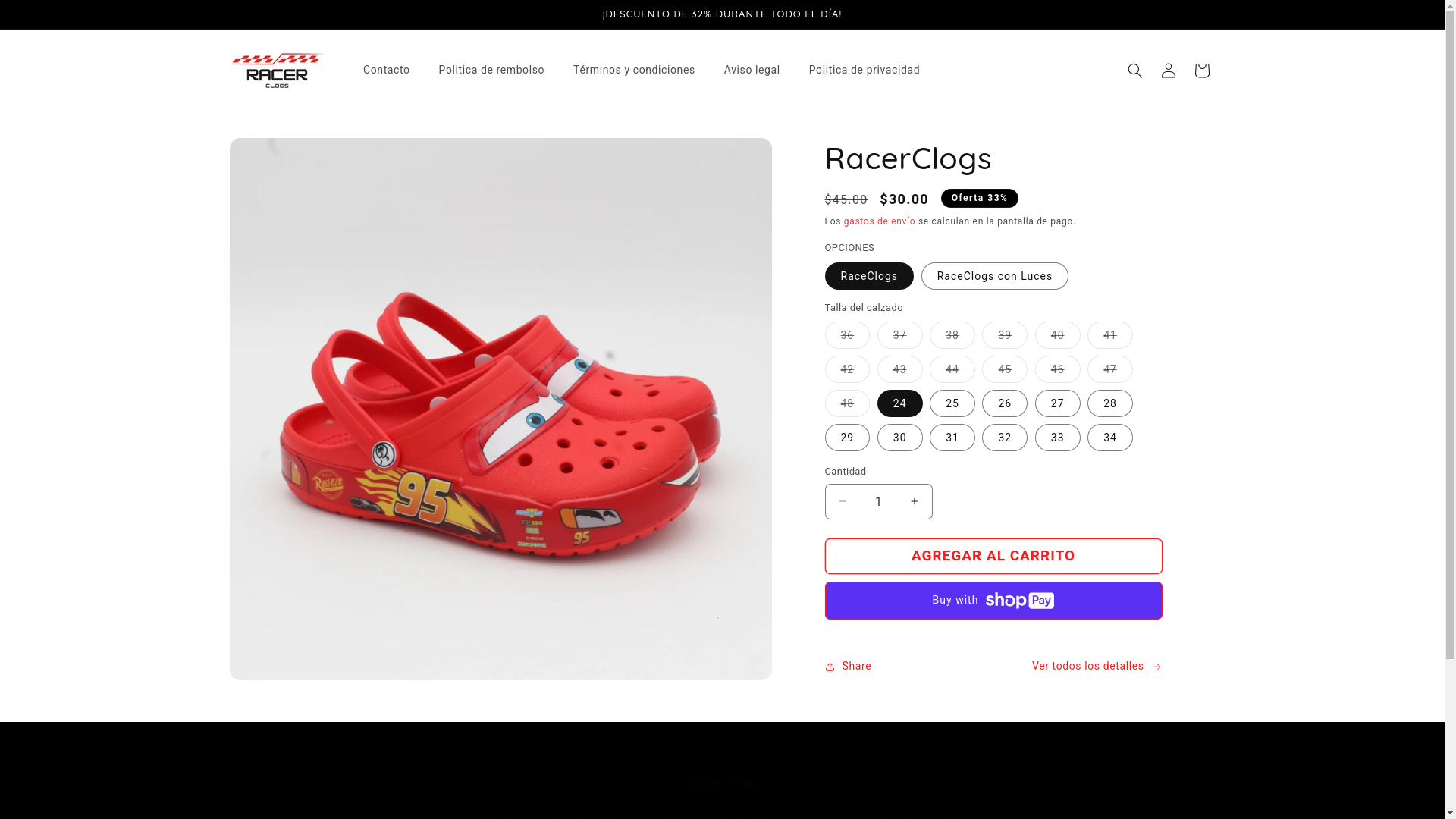website screenshot of https://raceclogs.com/