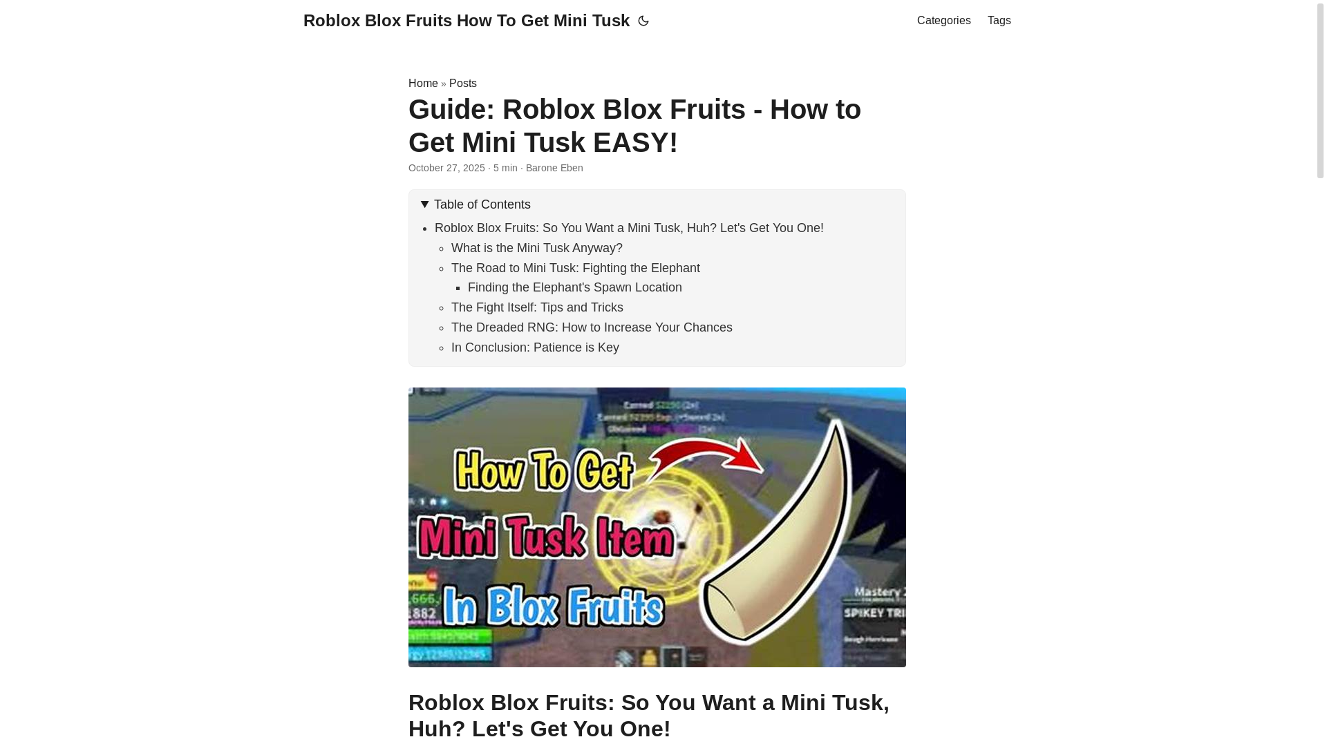 website screenshot of https://roblox-blox-fruits-how-to-get-mini-tusk.pages.dev/