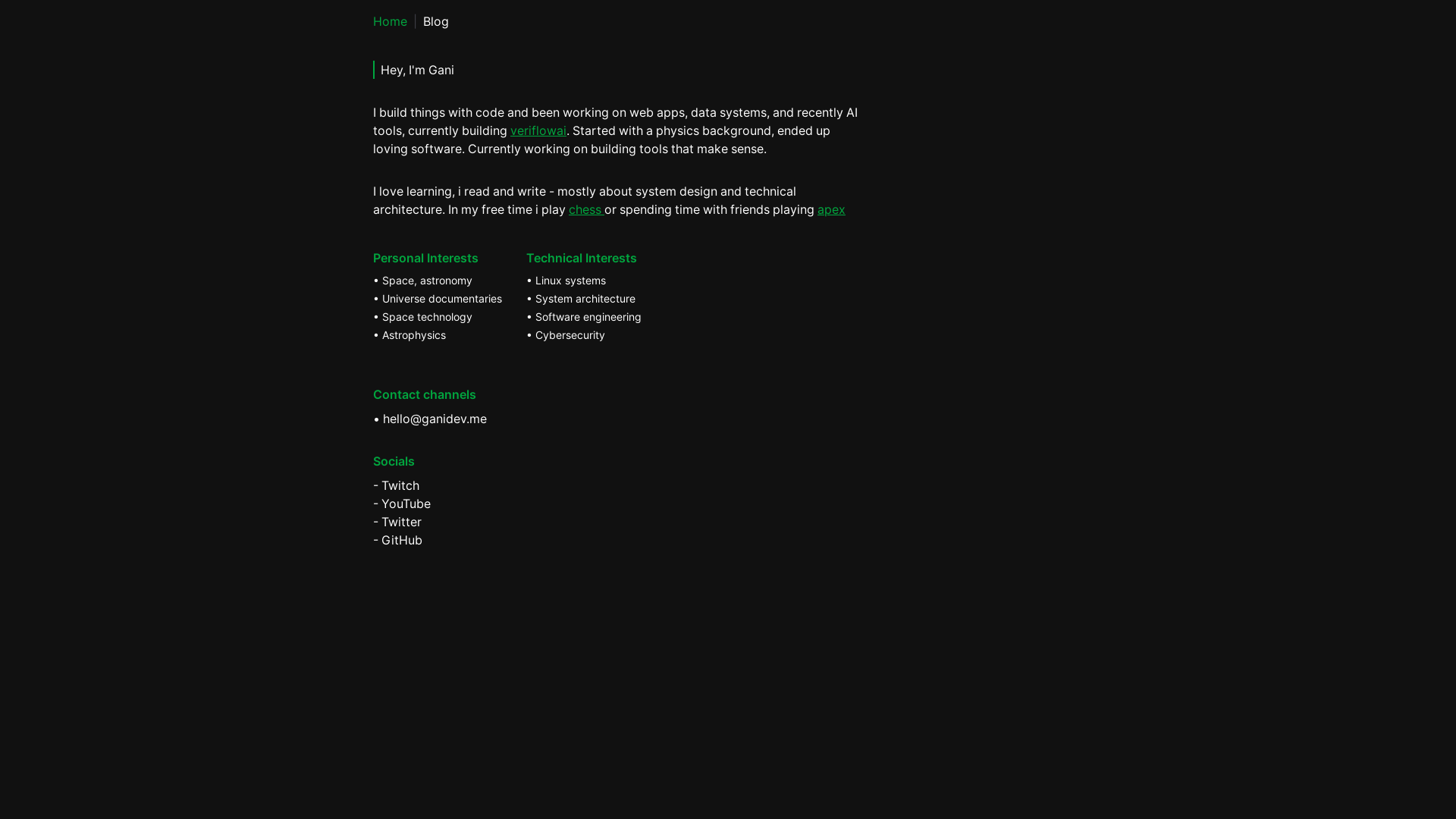 website screenshot of https://ganial.me/