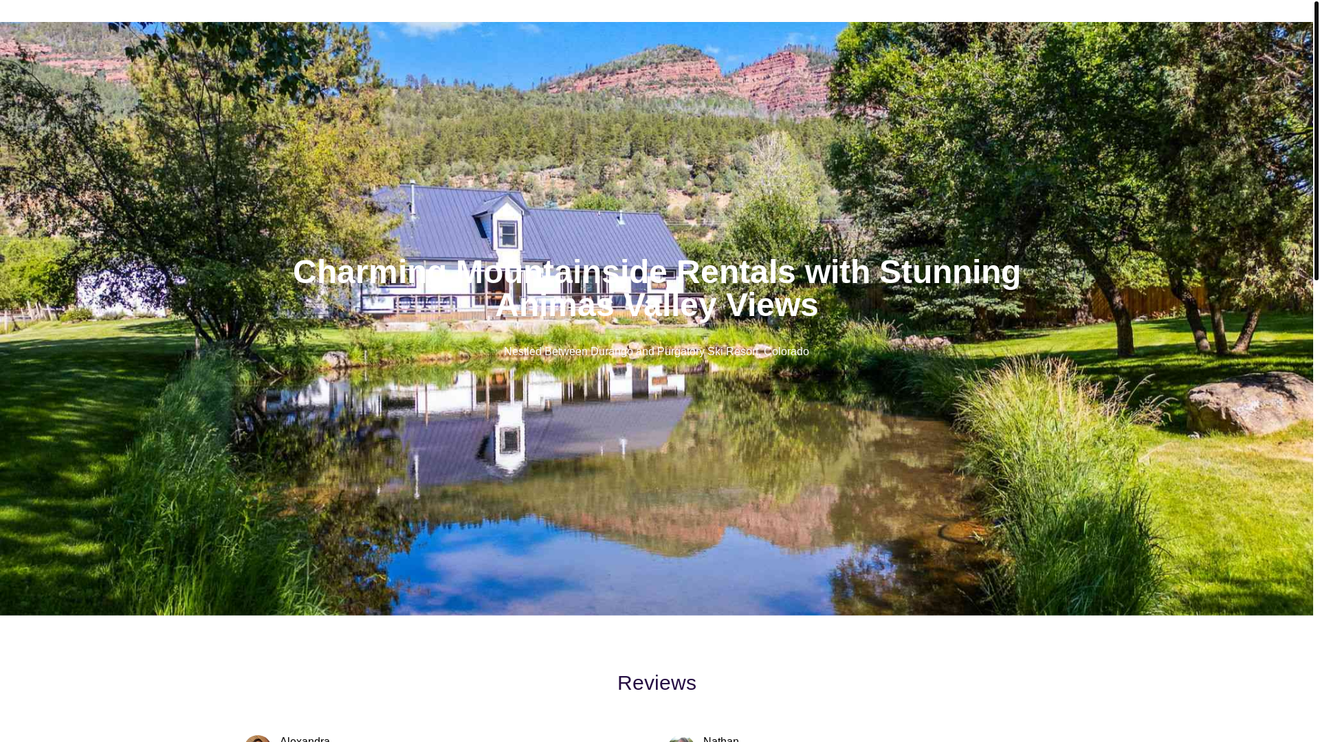 website screenshot of https://freshairclearmindvacations.com/