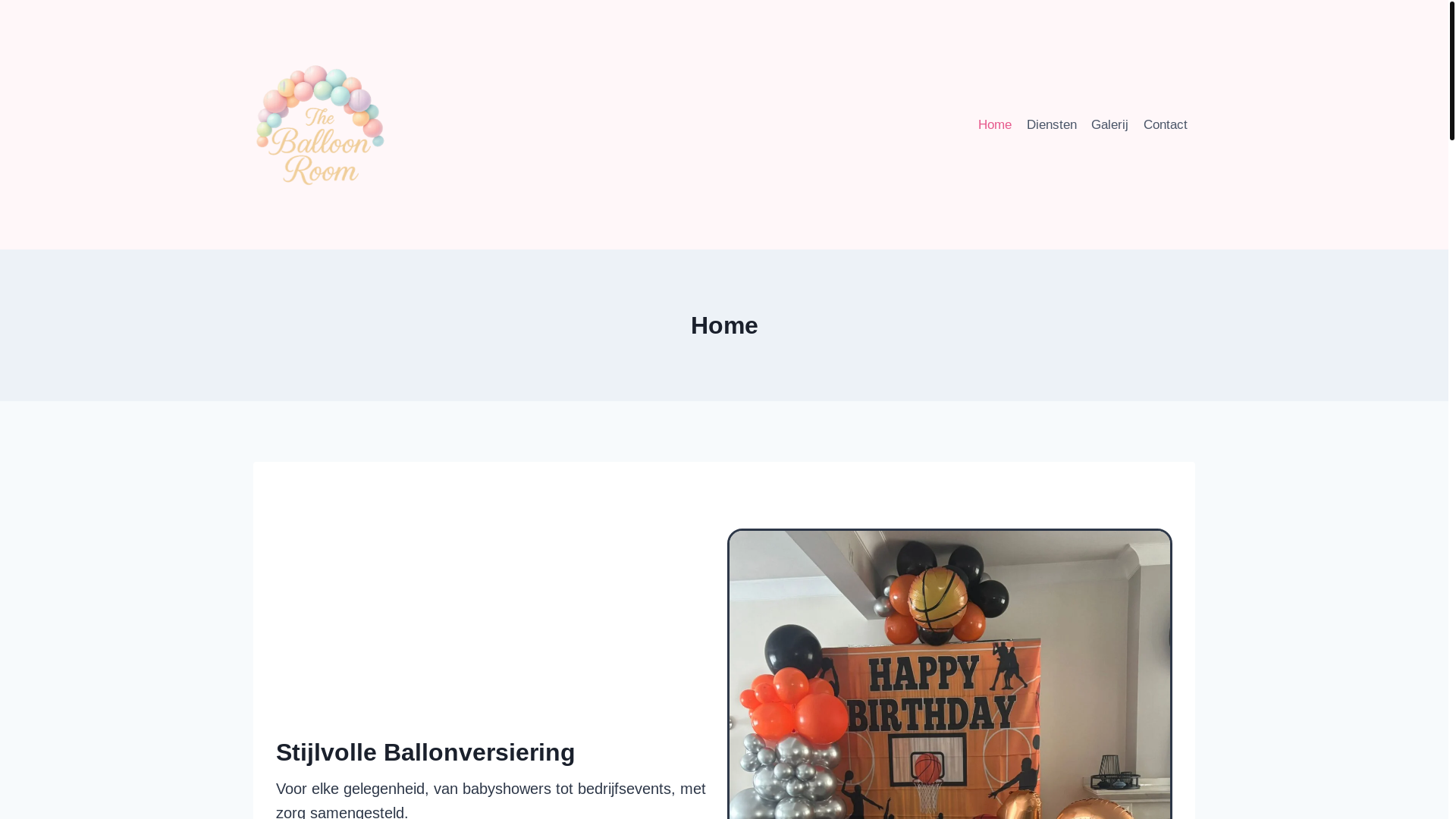 website screenshot of https://theballoonroom.be/