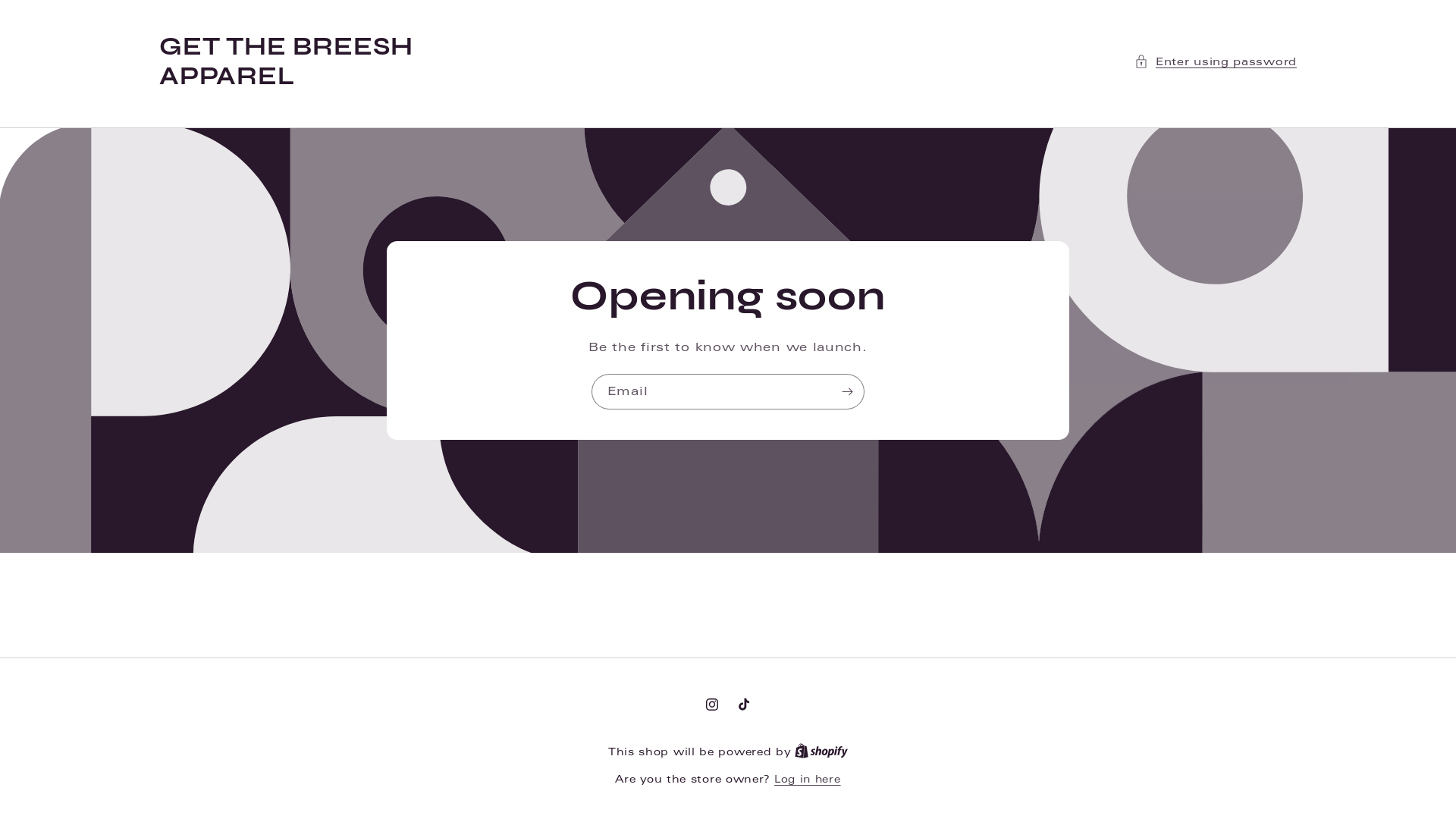 website screenshot of https://getthebreeshapparel.com/