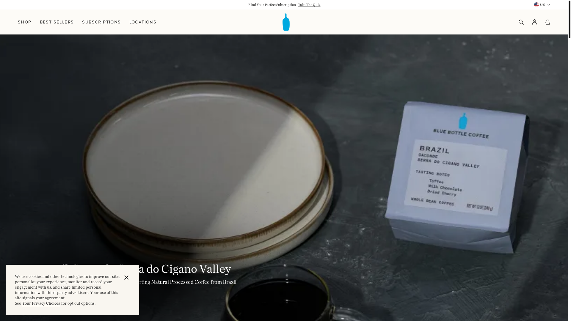 website screenshot of https://bluebottlecoffee.com/