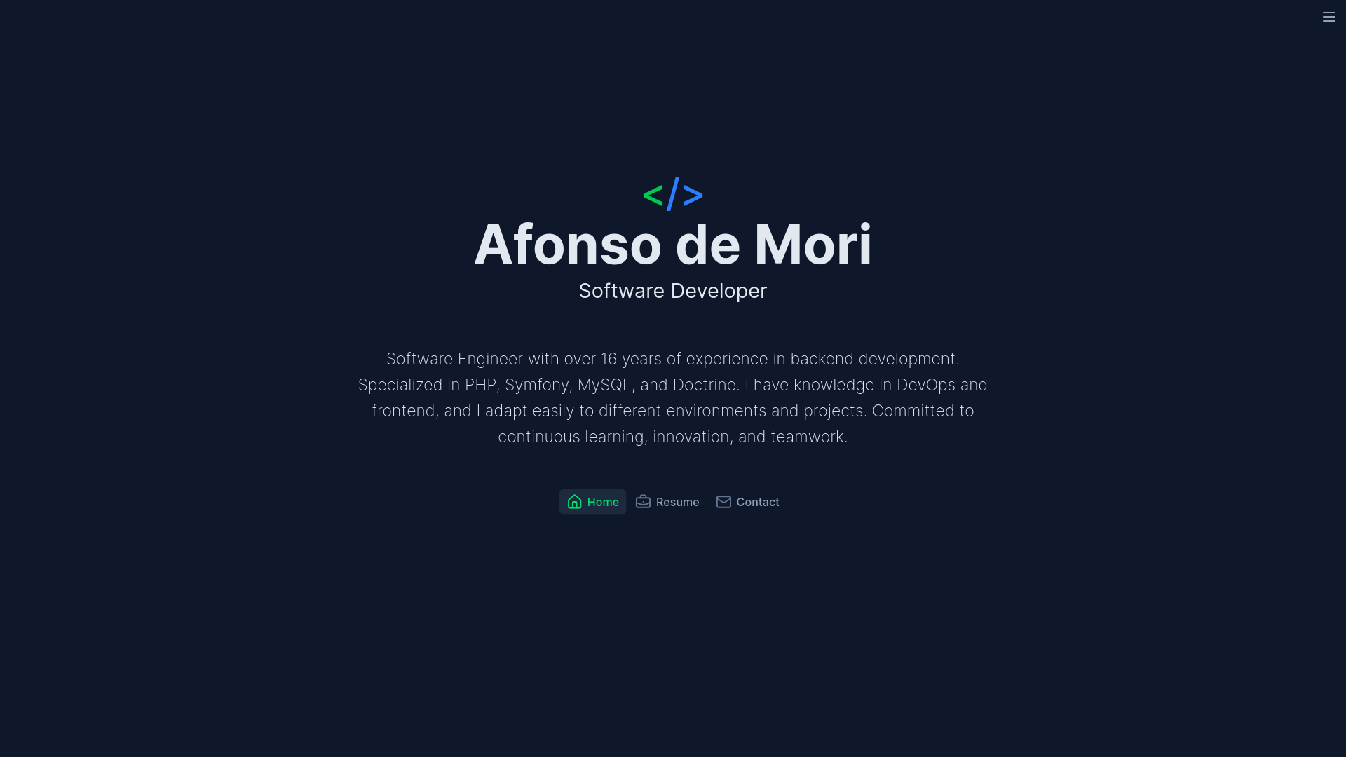 website screenshot of https://afonso.pages.dev/