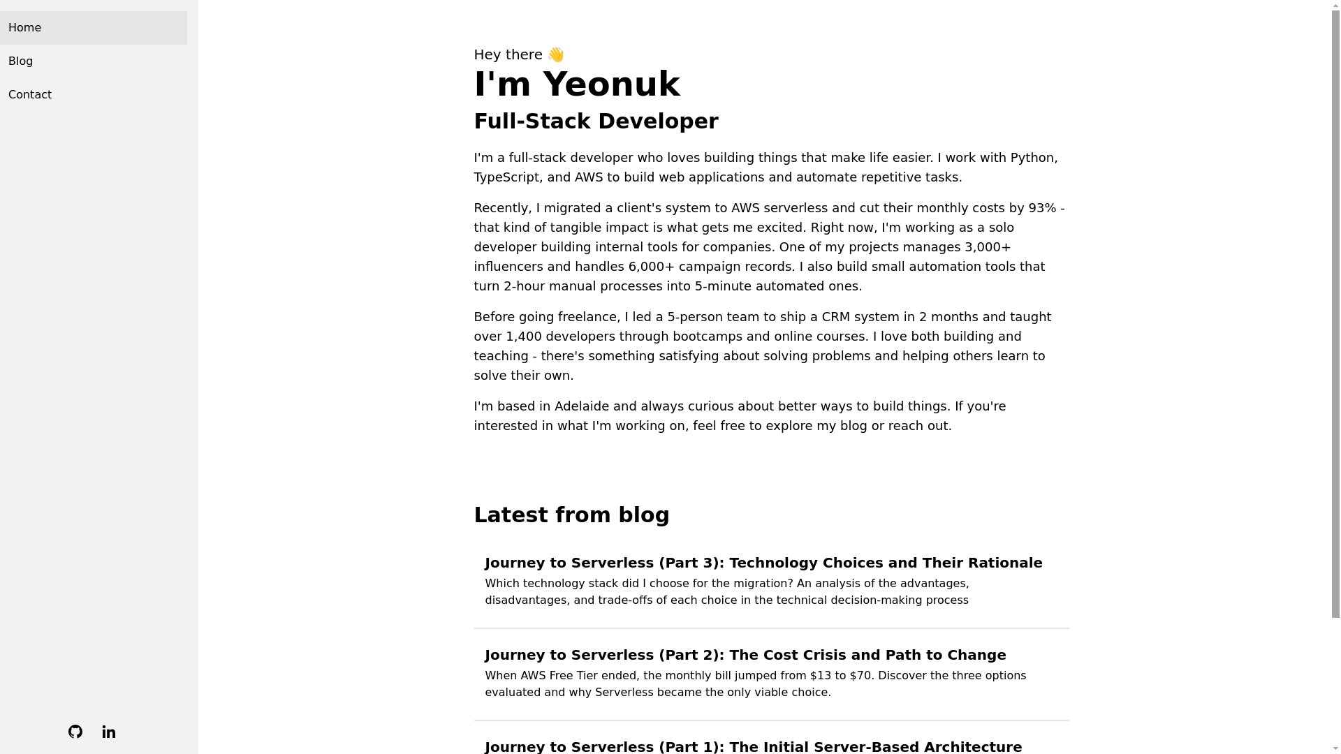 website screenshot of https://hwangyeon.uk/