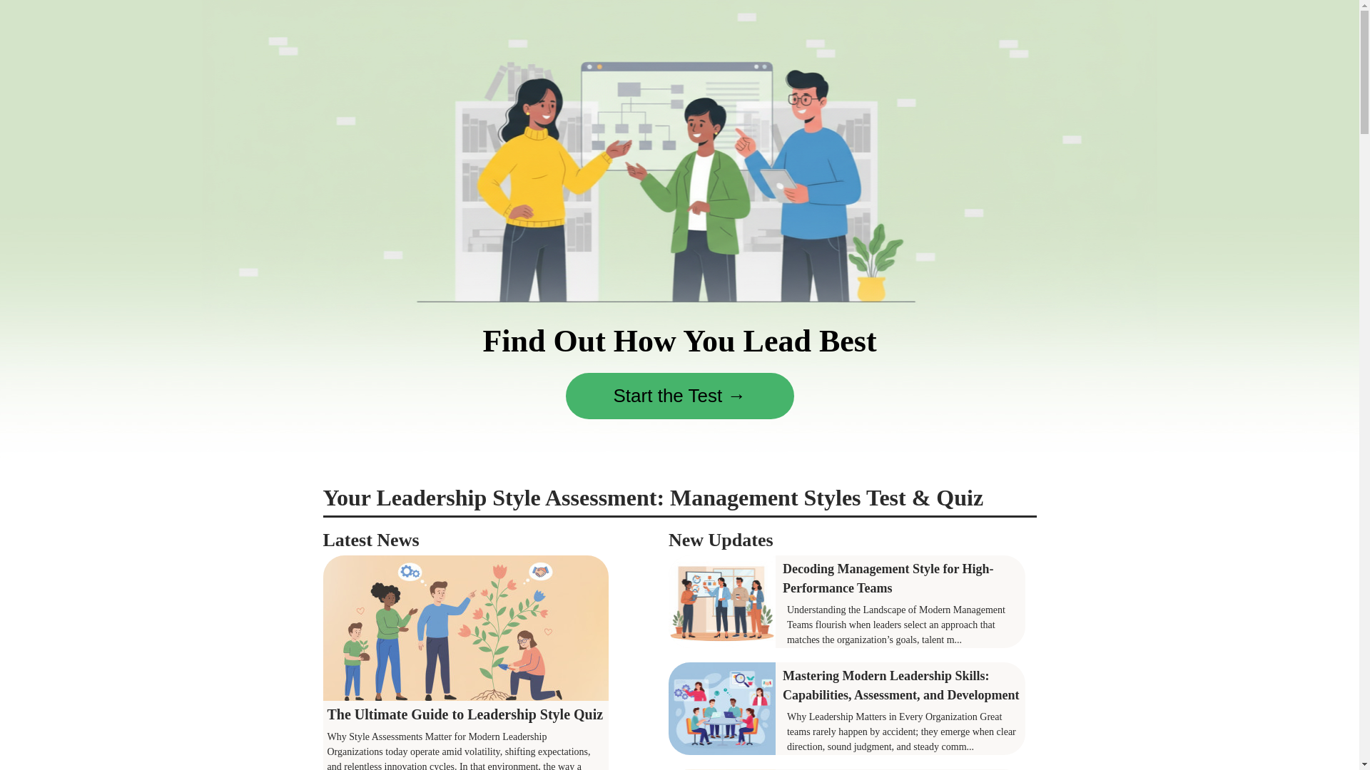 website screenshot of https://leadership-style-assessment.net/