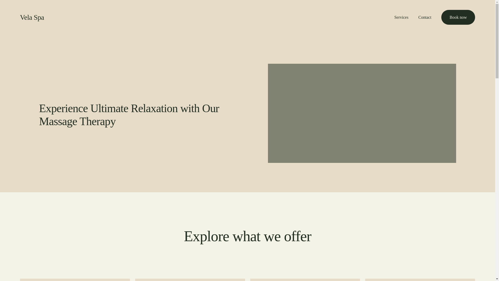 website screenshot of https://vela-spa.com/