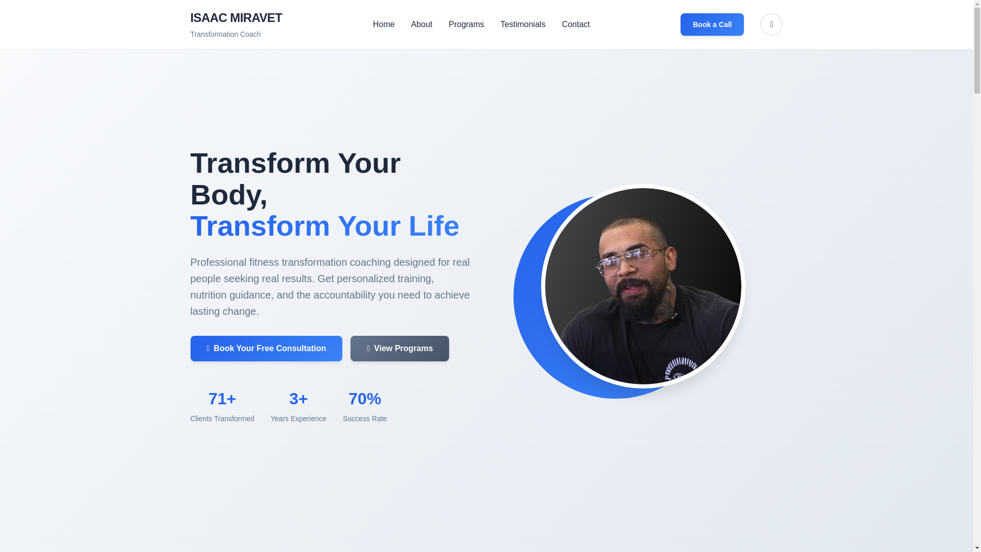 website screenshot of https://fittransformations.online/