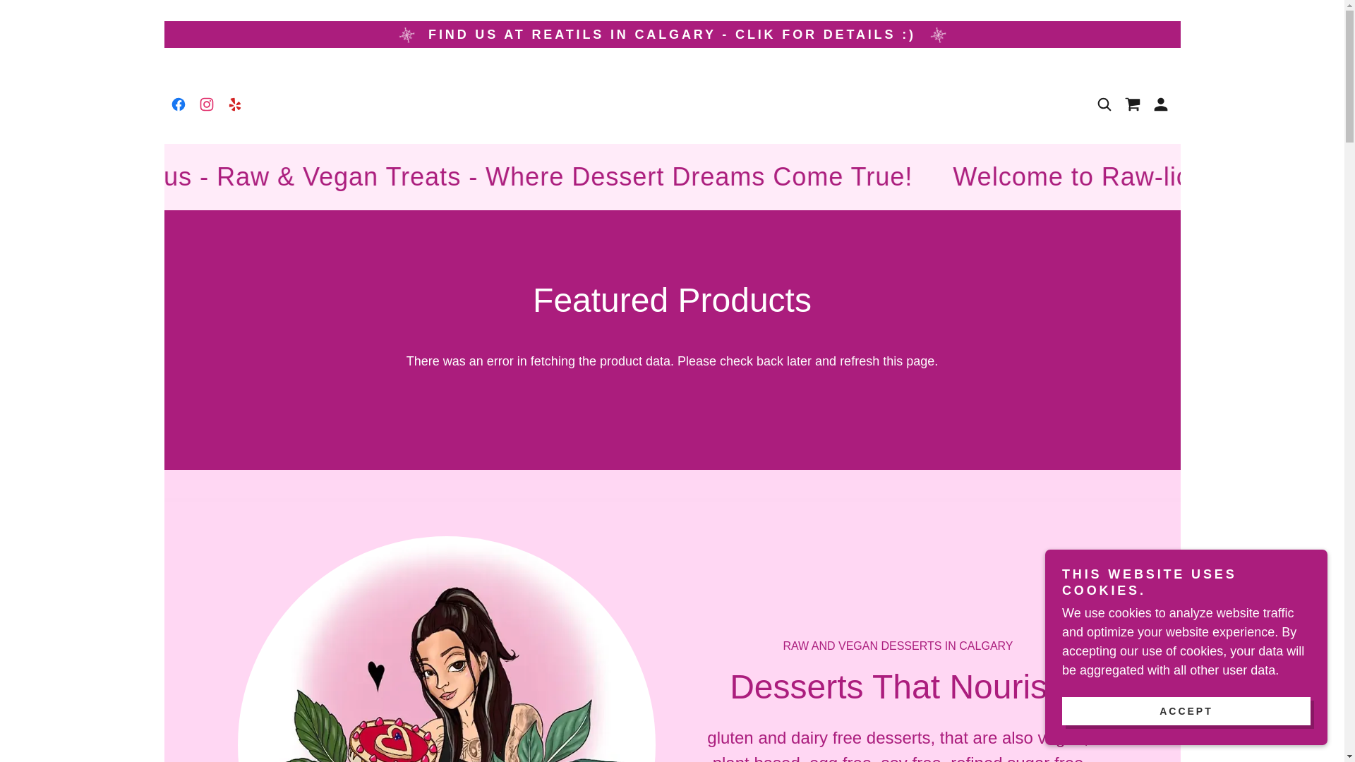 website screenshot of https://raw-licious.ca/