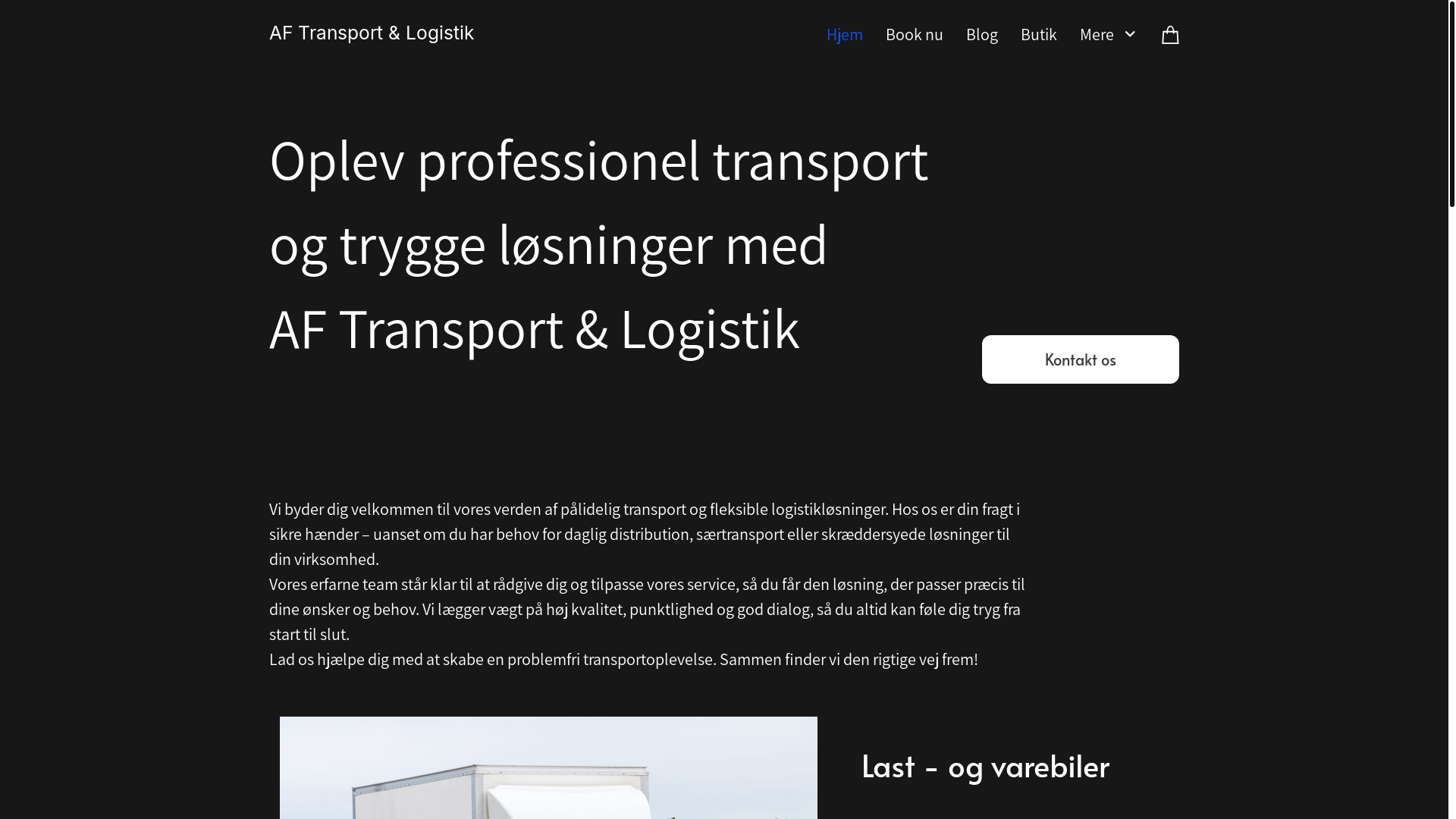 website screenshot of https://aftransport.dk/