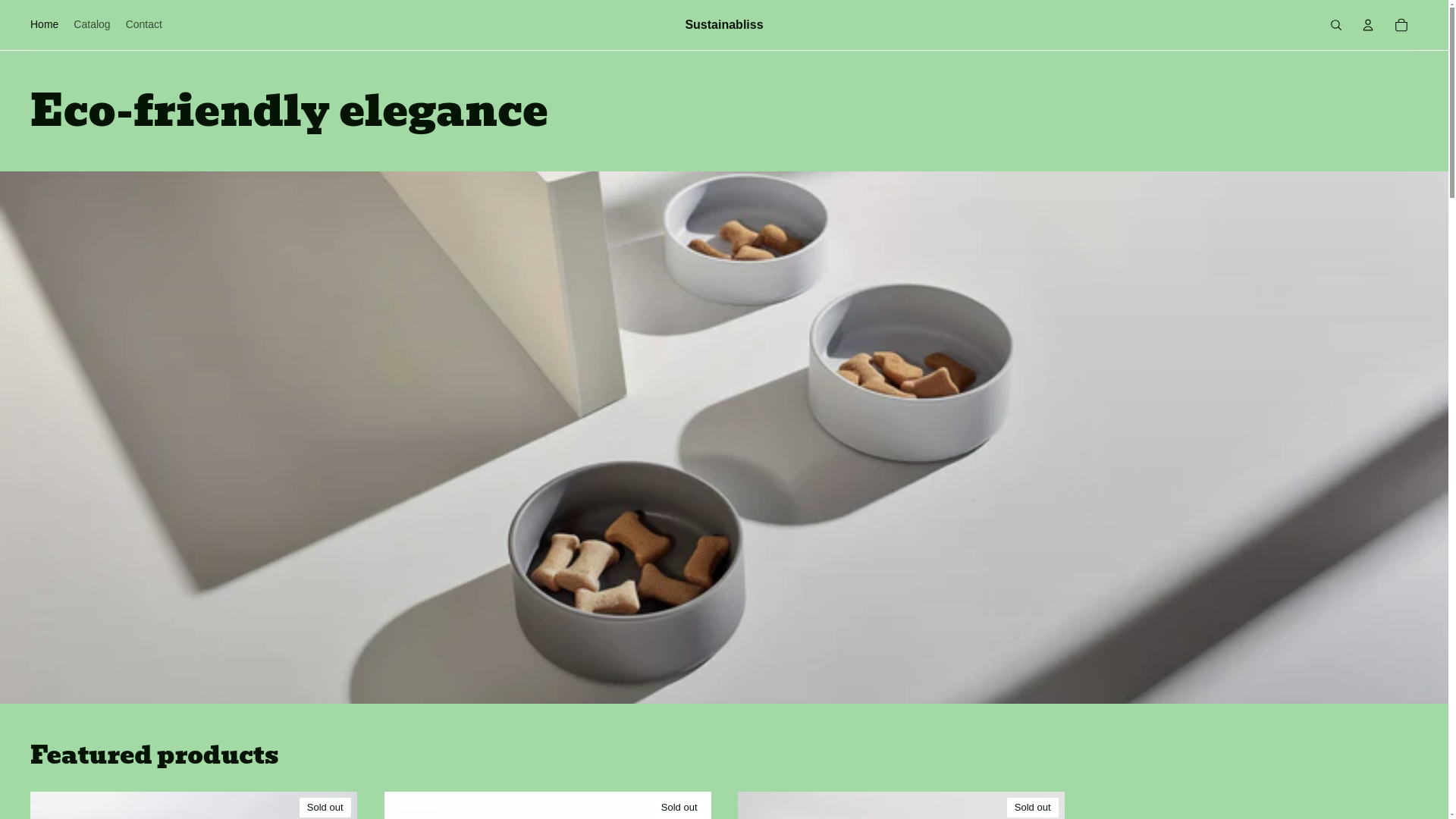 website screenshot of https://sustainabliss.store/