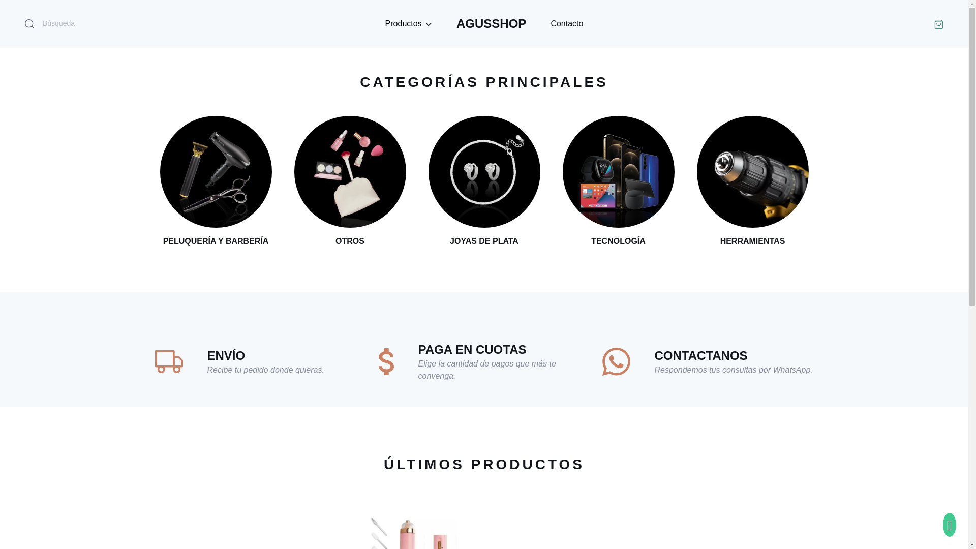 website screenshot of https://tiendaagusshop.online/