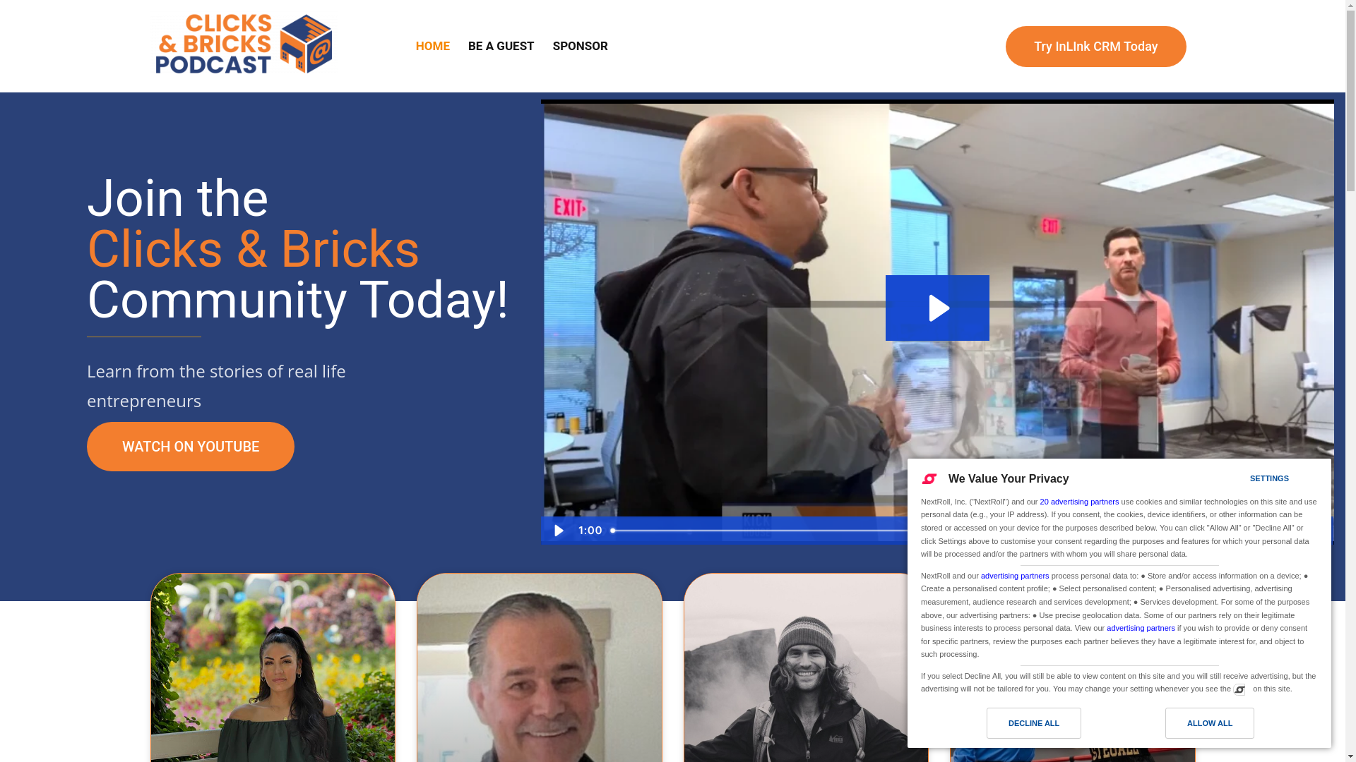 website screenshot of https://clicksandbricks.pages.dev/