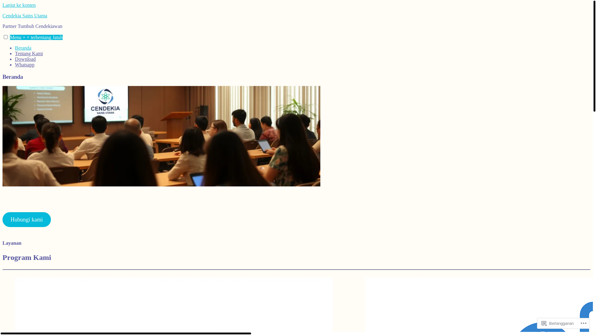website screenshot of https://cendekiasainsutama.com/