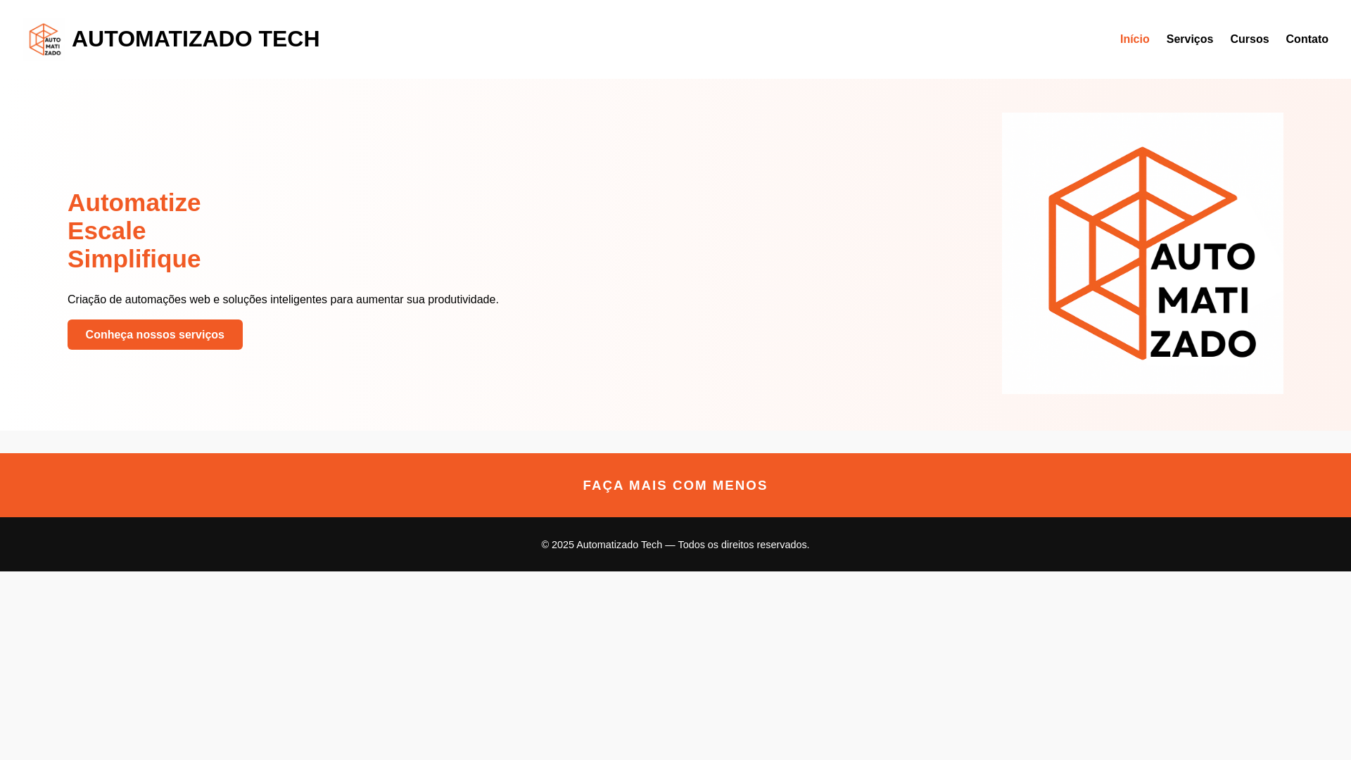 website screenshot of https://automatizado-tech-site.pages.dev/
