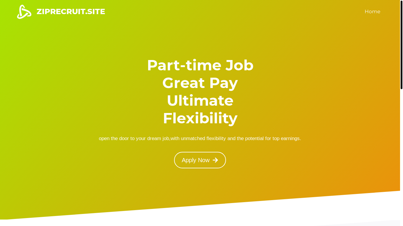 website screenshot of https://ziprecruit.site/