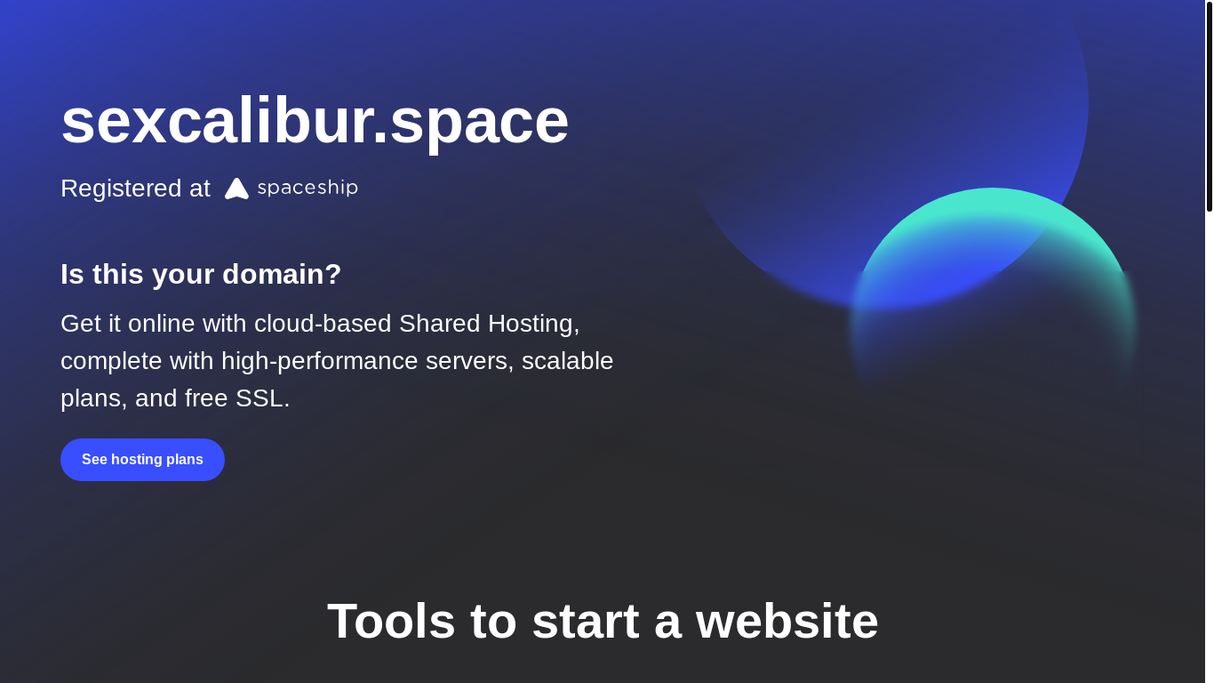 website screenshot of https://sexcalibur.space/
