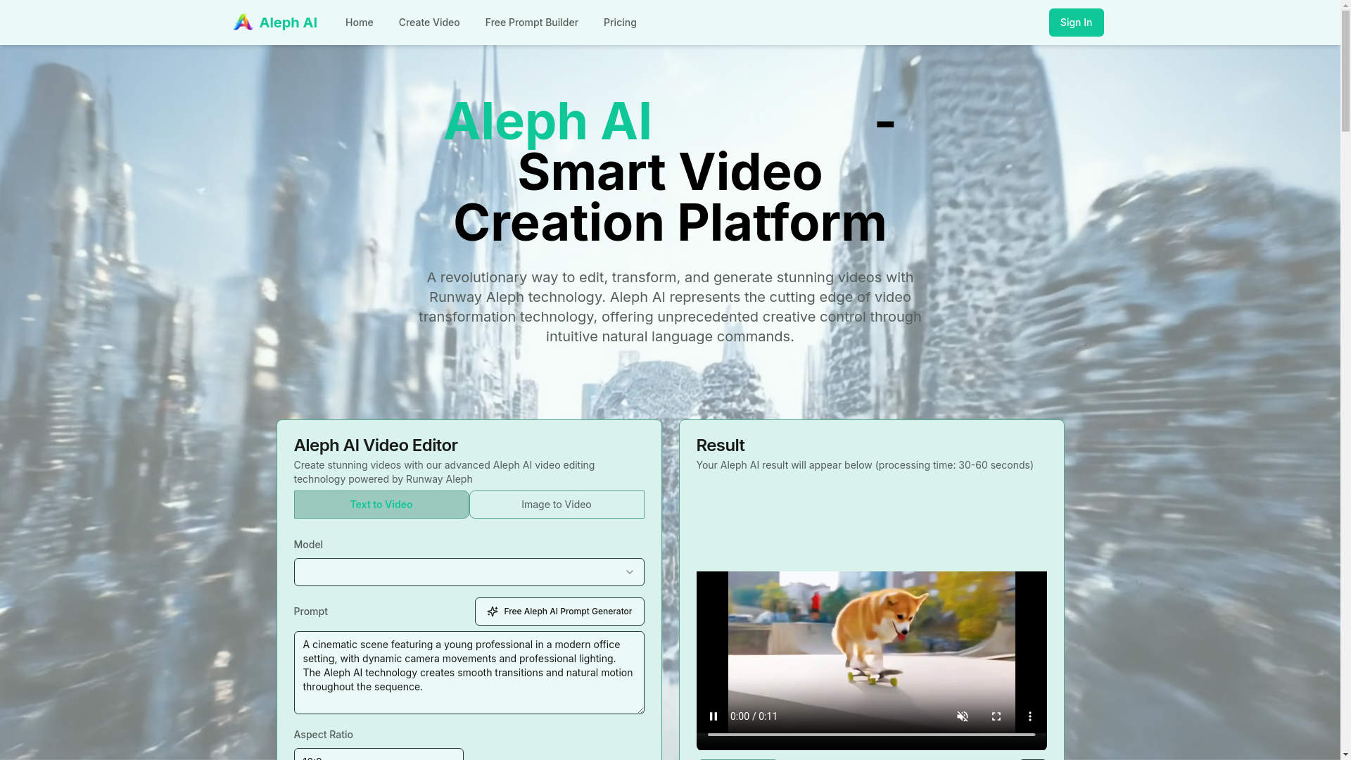 website screenshot of https://alephai.site/