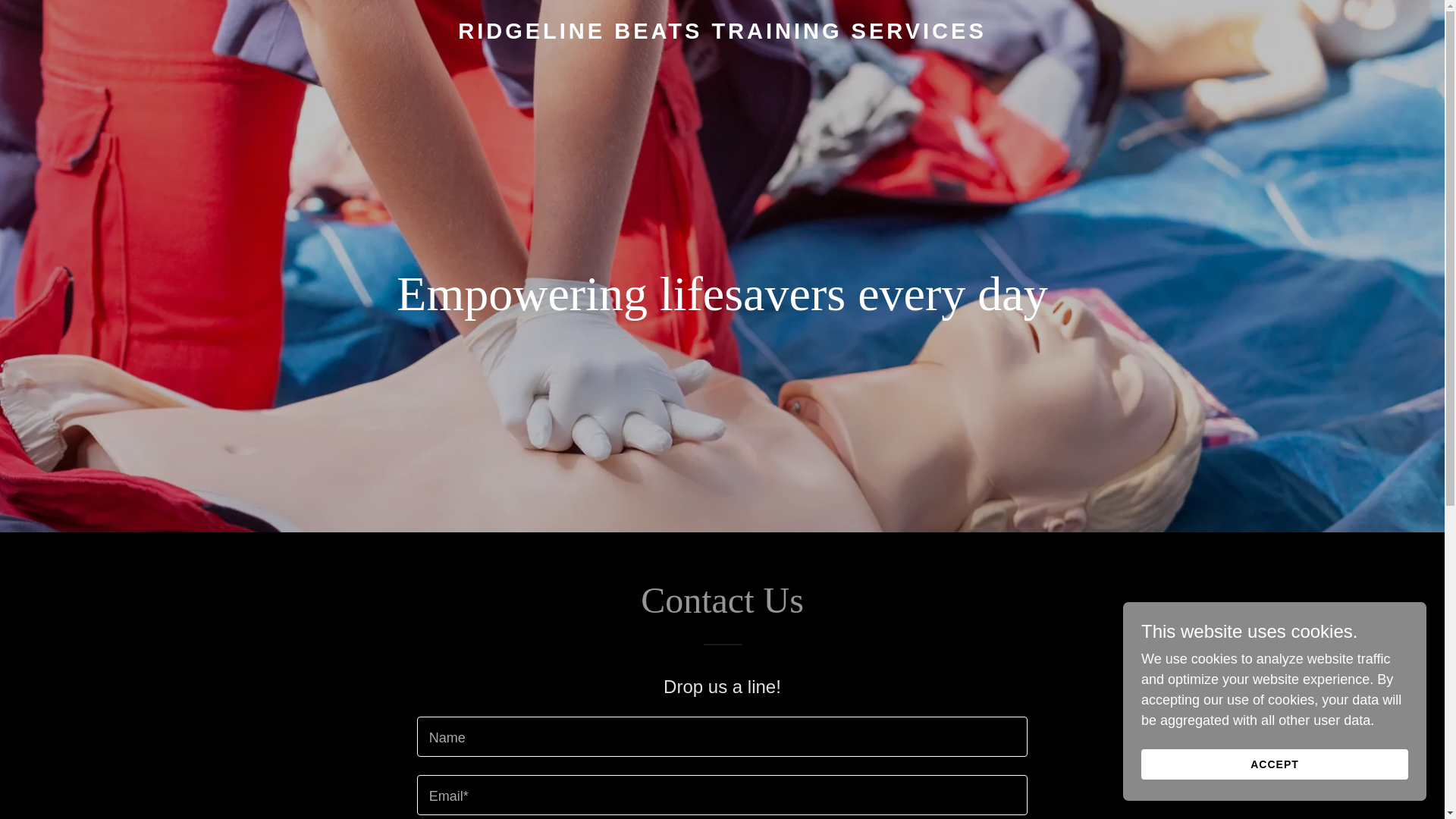 website screenshot of https://ridgelinebeatstraining.com/