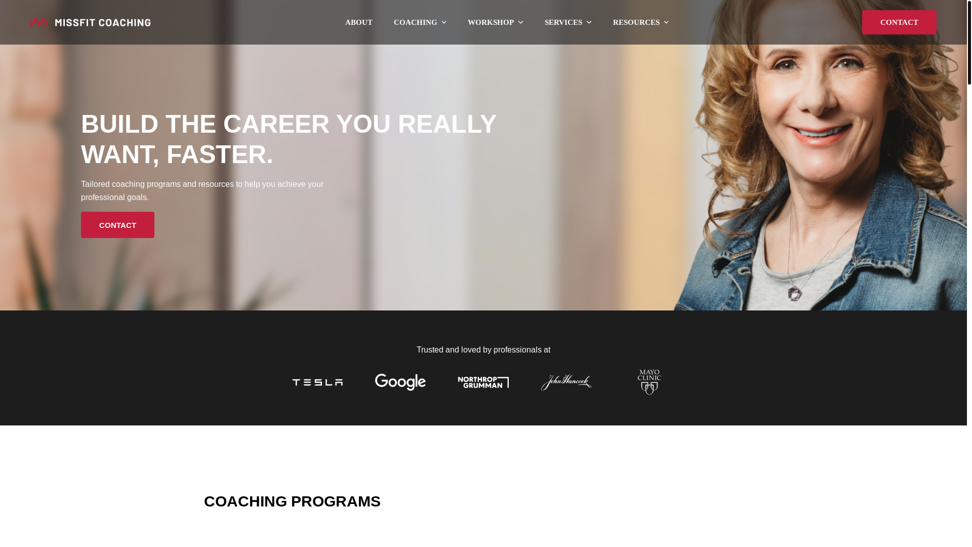 website screenshot of https://missfitcoaching.pages.dev/