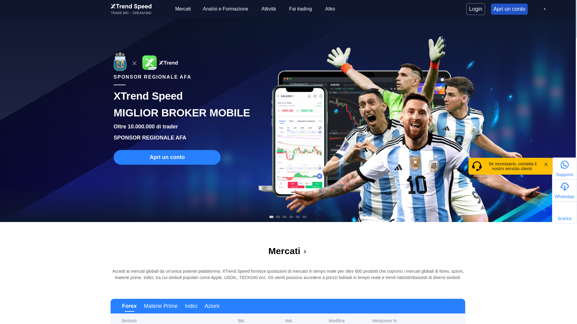 website screenshot of https://www.xtrendspeed.com/it-IT
