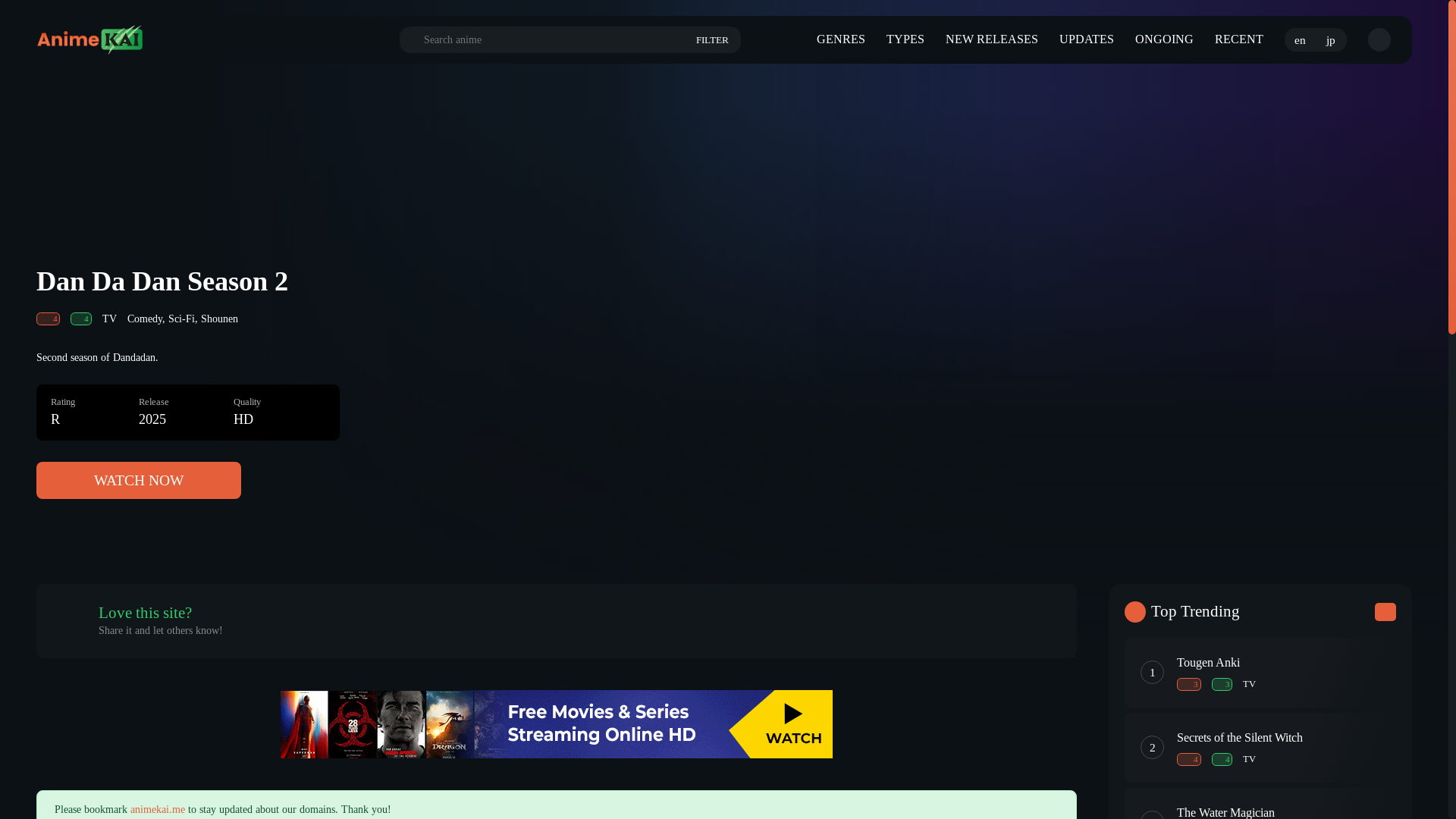 website screenshot of https://www.bing.com/ck/a?!&&p=009712664a9a64ae7f12cbbc2f4f5cd923c9c41838c41a7a1020f59037cc3555JmltdHM9MTc1MzQwMTYwMA&ptn=3&ver=2&hsh=4&fclid=2fcab197-3650-62d0-03f5-a488372263dc&psq=animakai&u=a1aHR0cHM6Ly9hbmltZWthaS50by9ob21l&ntb=1