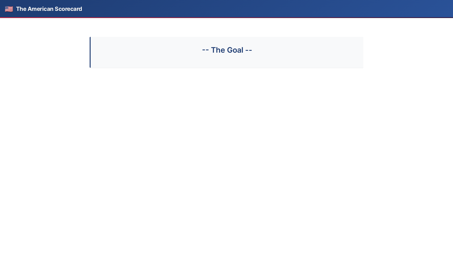 website screenshot of https://theamericanscorecard.pages.dev/