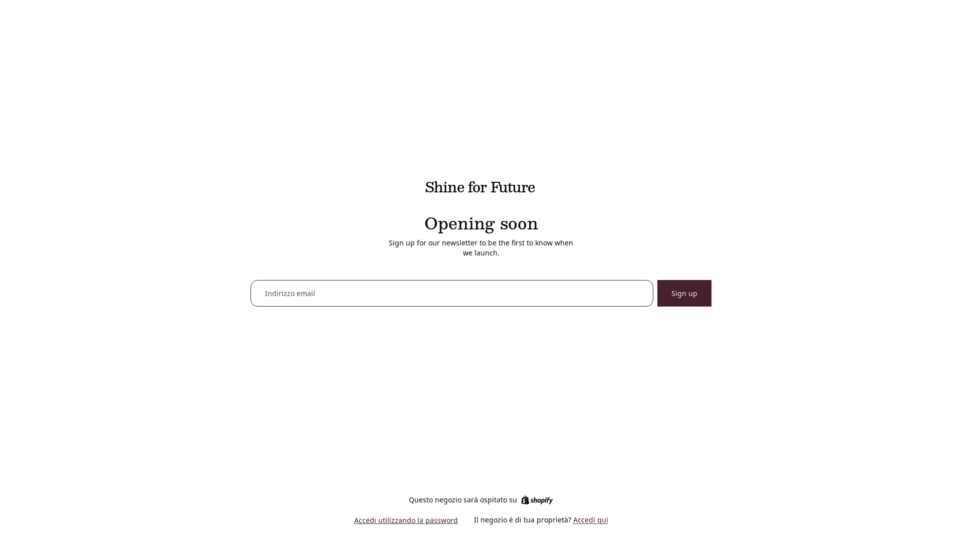website screenshot of https://shineforfuture.it/