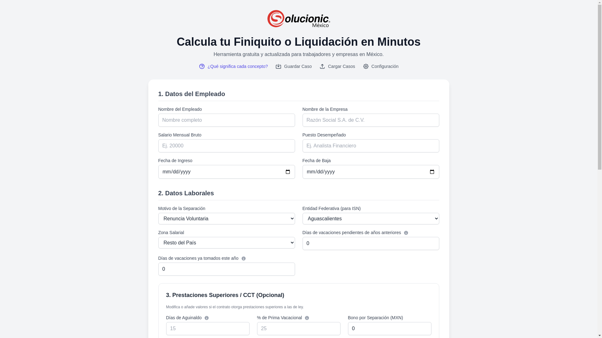 website screenshot of https://calculadorafiniquito.pages.dev/