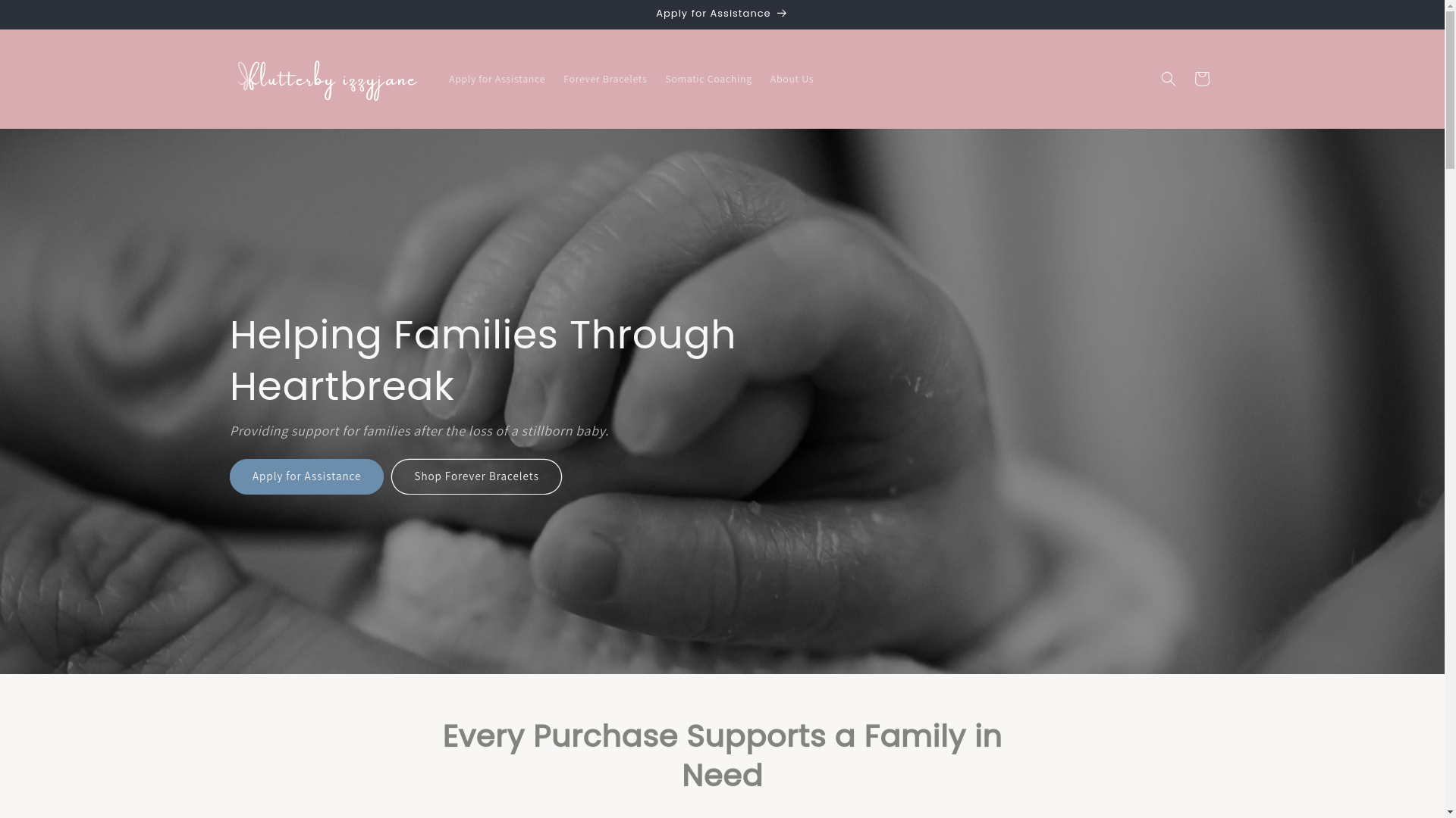 website screenshot of https://flutterbyizzyjanefoundation.com/