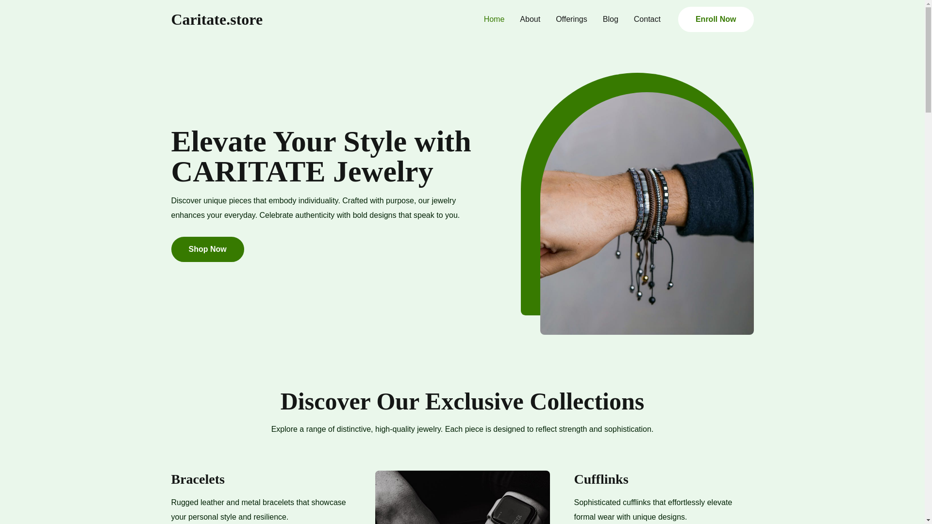 website screenshot of https://caritate.store/