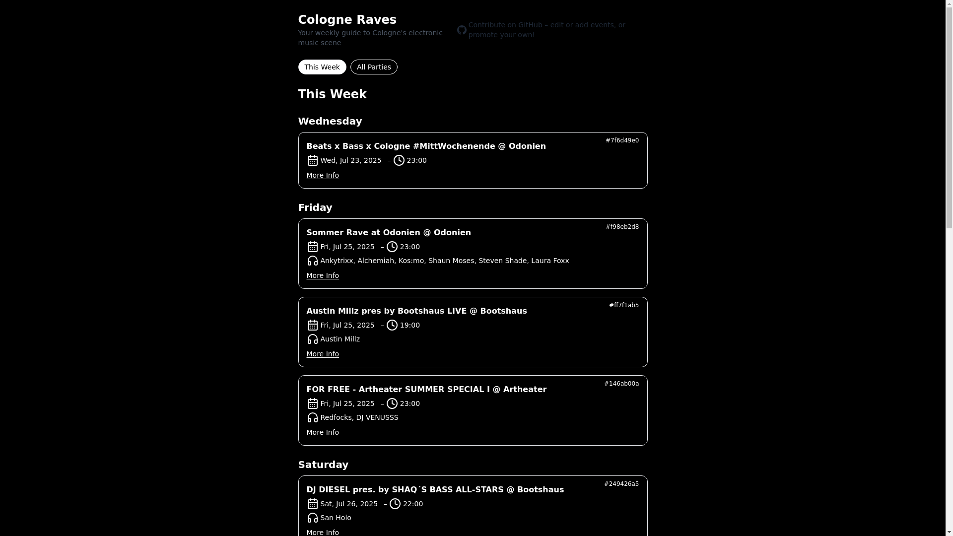 website screenshot of https://cologne-raves.pages.dev/