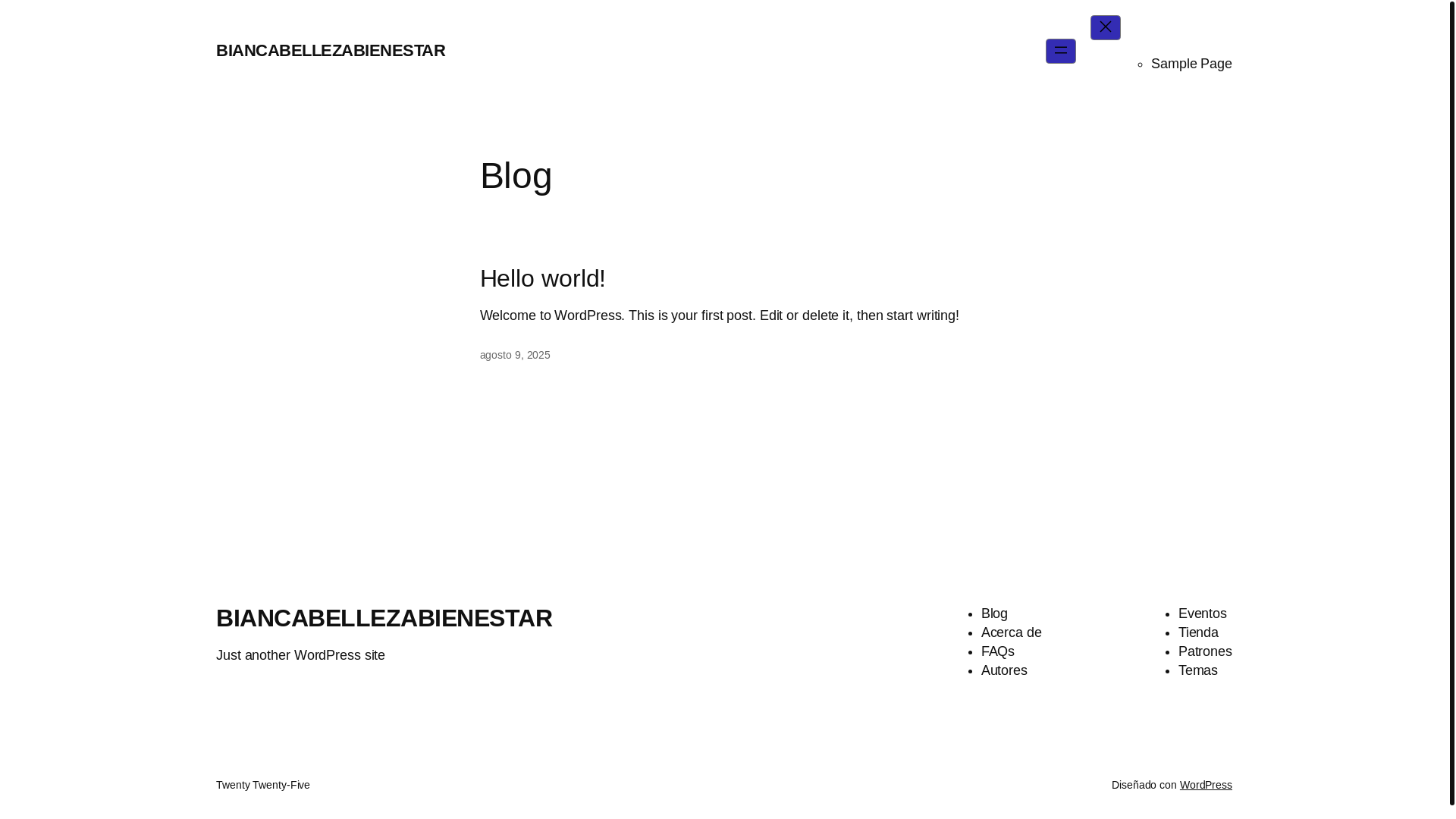 website screenshot of https://biancabellezabienestar.com/