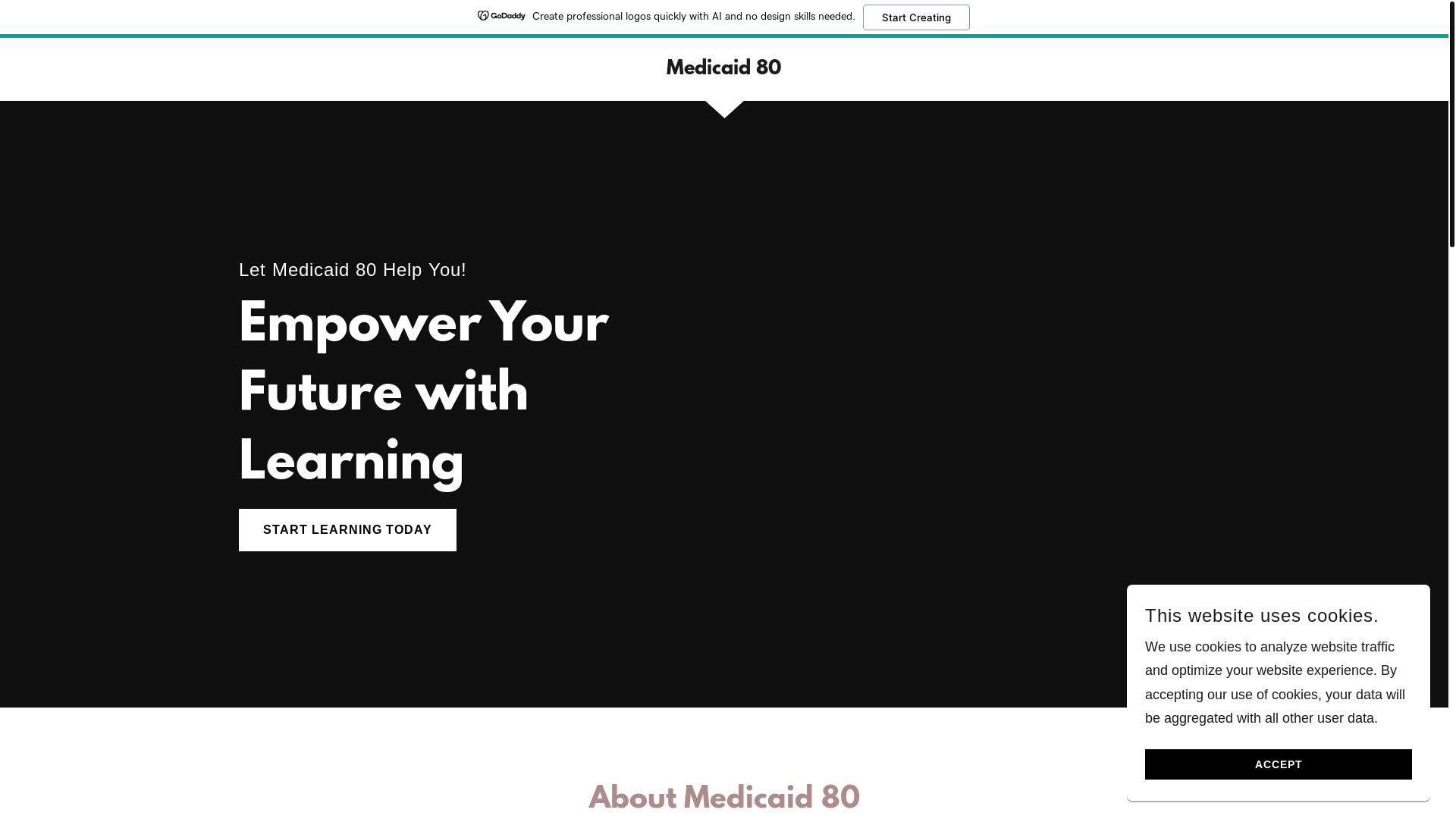 website screenshot of https://medicaideighty.com/