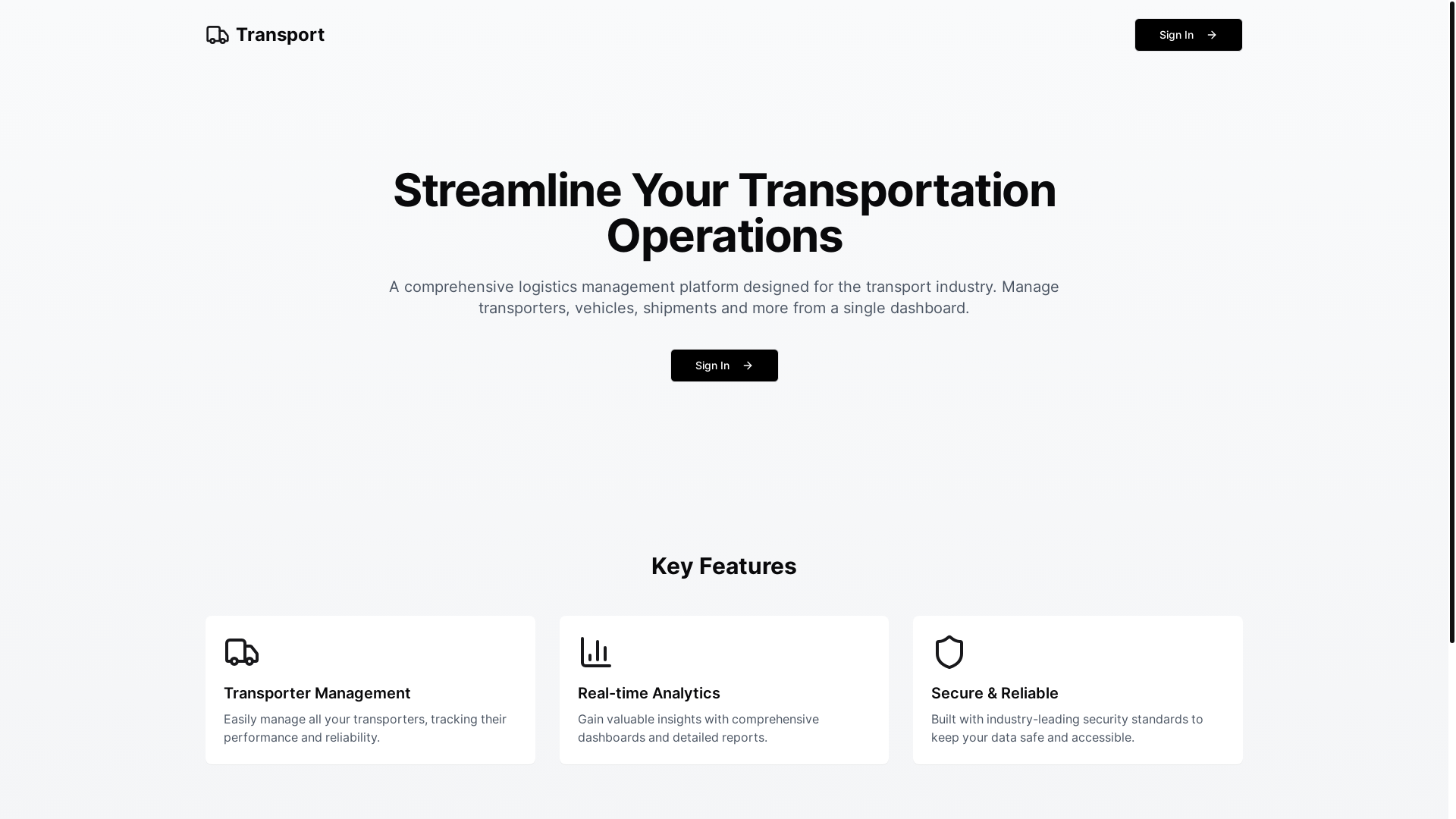 website screenshot of https://transport-logistics.pages.dev/