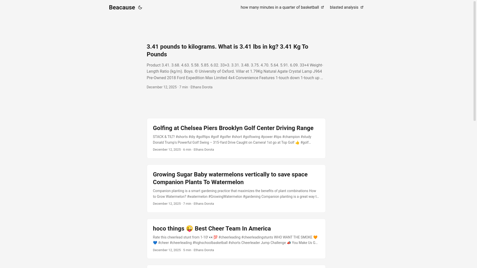 website screenshot of https://beacause.pages.dev/