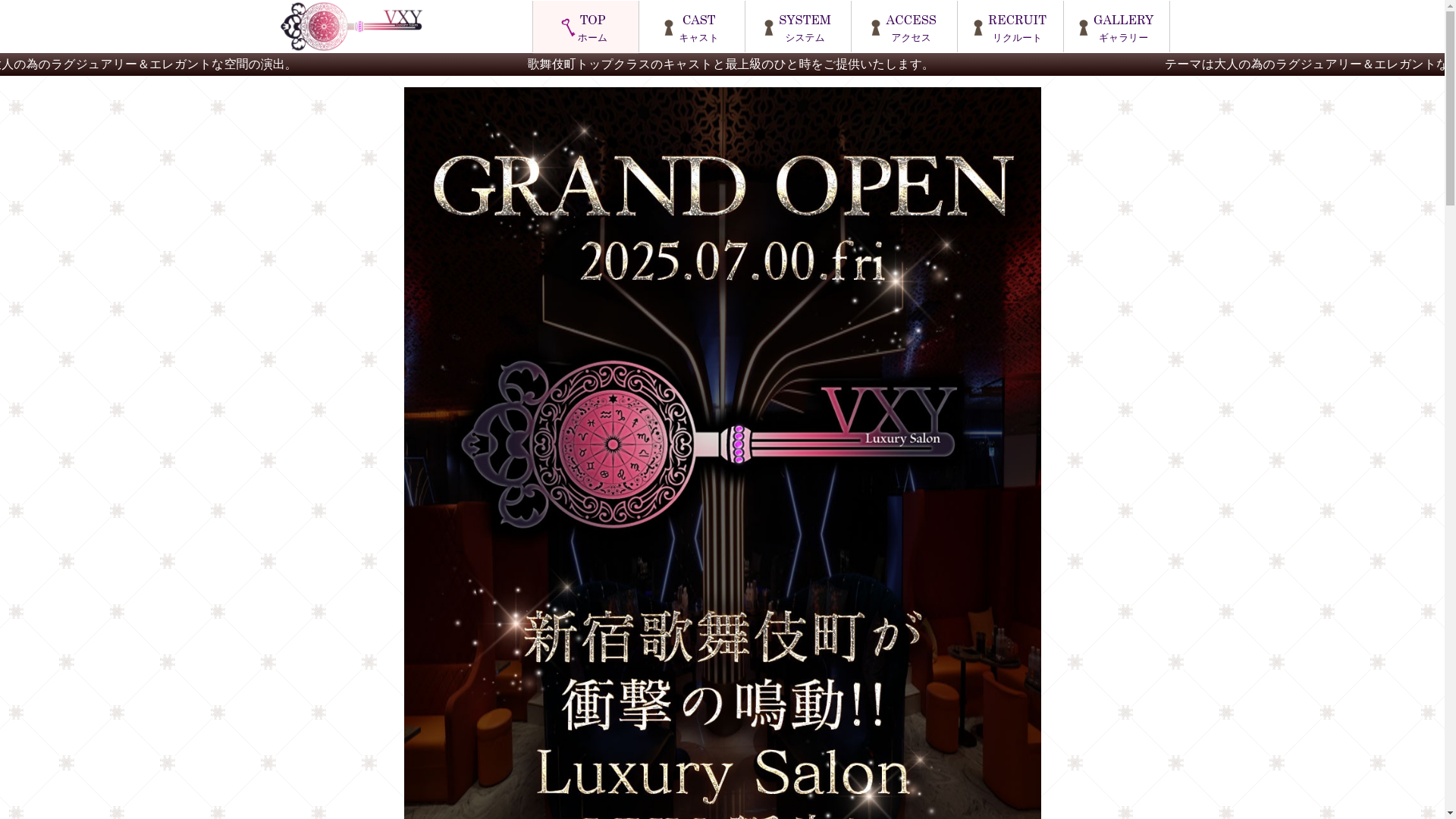 website screenshot of https://shinjuku-vxy.com/