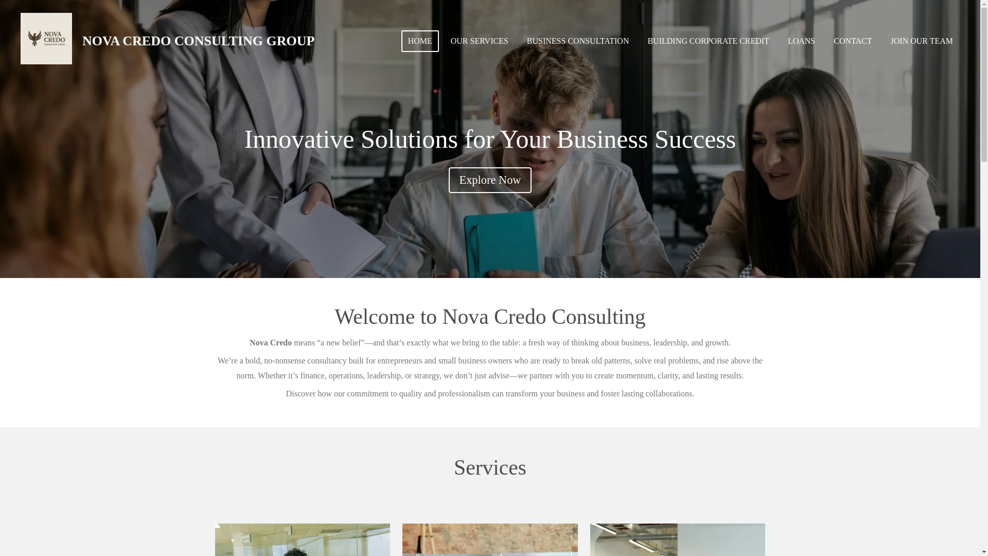 website screenshot of https://nova-credo.com/