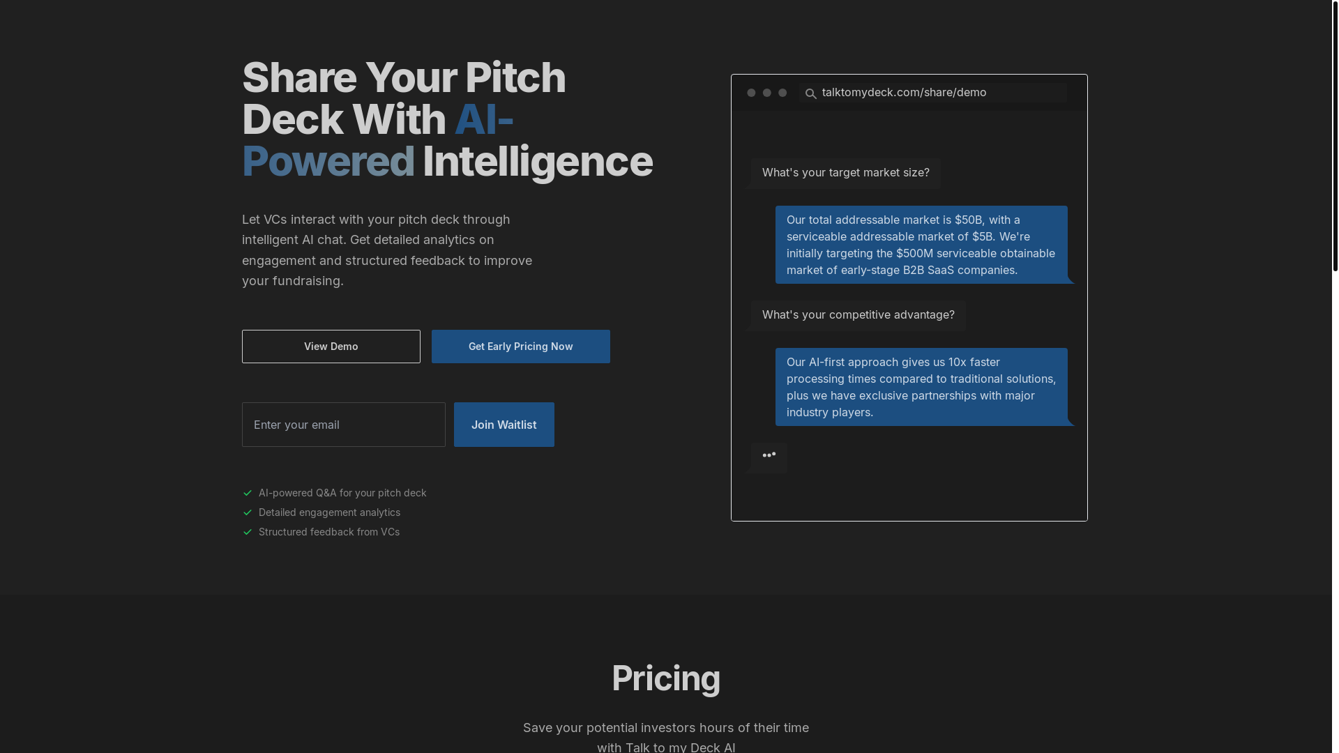 website screenshot of https://talktomydeck.com/