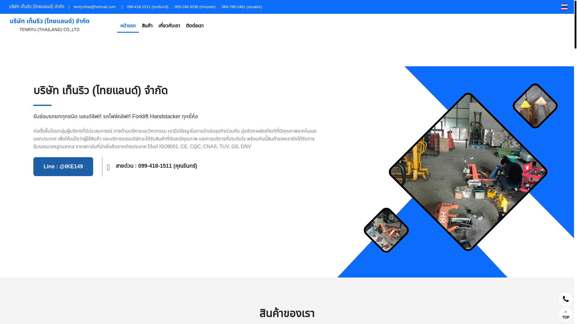 website screenshot of https://ike-handlift.com/