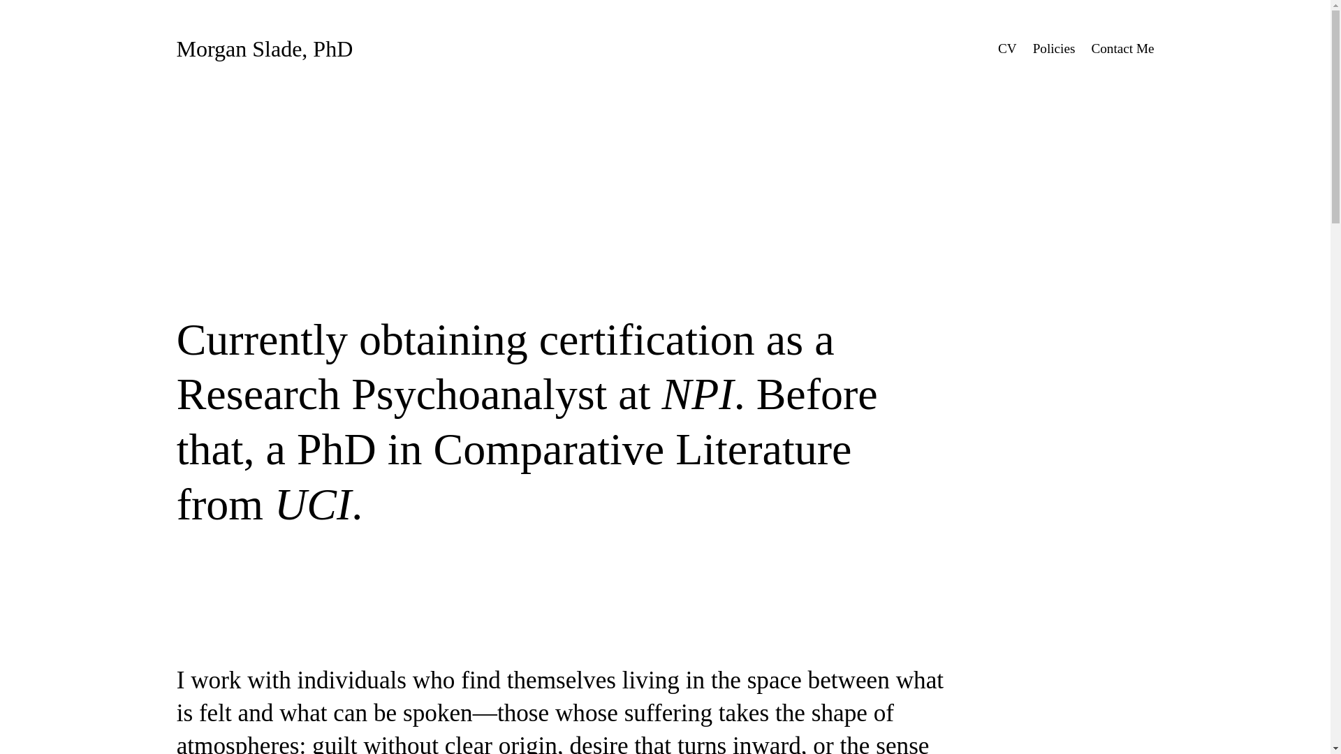 website screenshot of https://morganaslade.com/