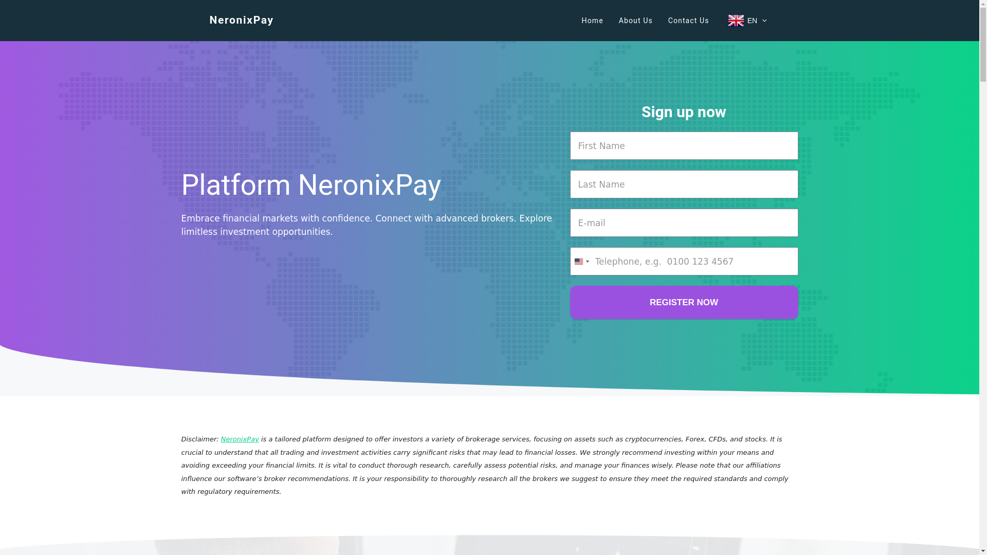 website screenshot of https://neronixpay.com
