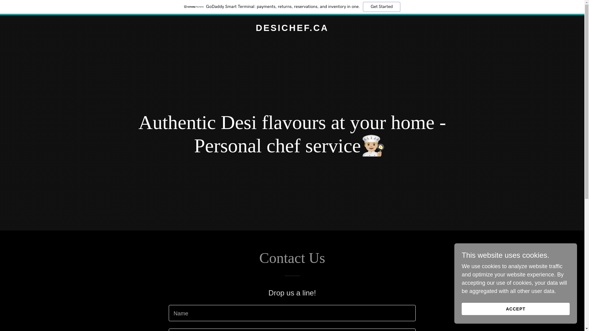 website screenshot of https://desichef.ca/