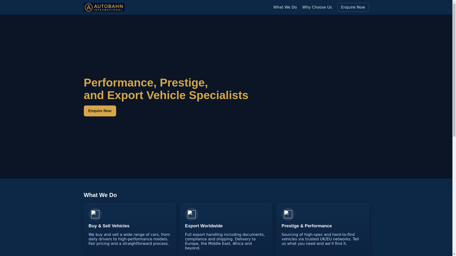 website screenshot of https://autobahn-int.com/