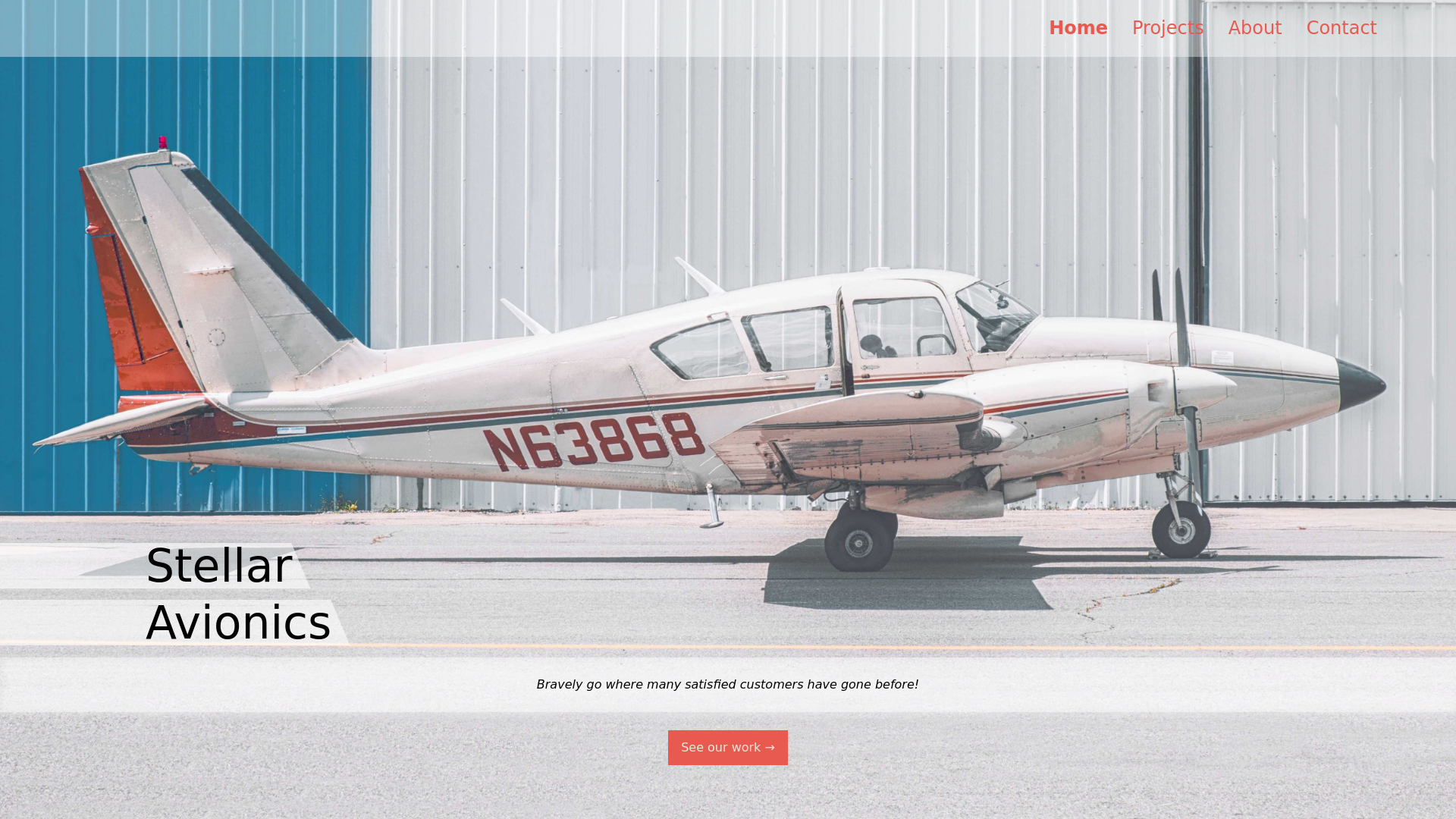 website screenshot of https://stellar-avionics.pages.dev/